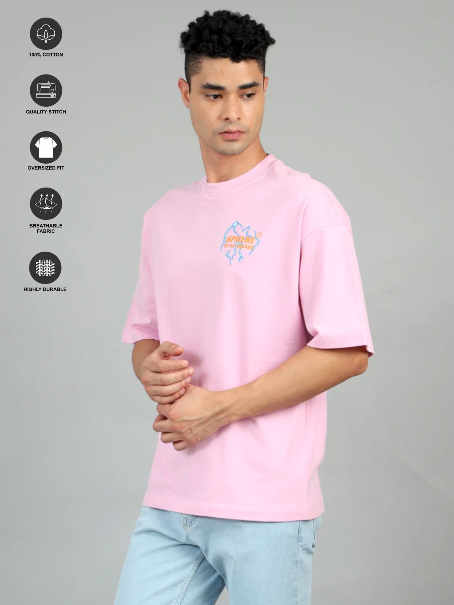 Sphere Thunder Pink Oversized T-shirt