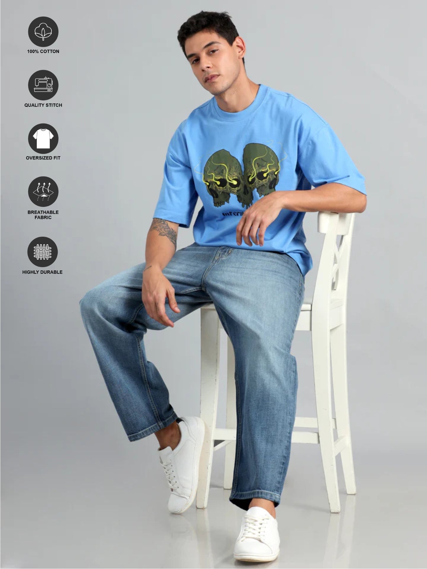 3D Skull Oversized T-shirt