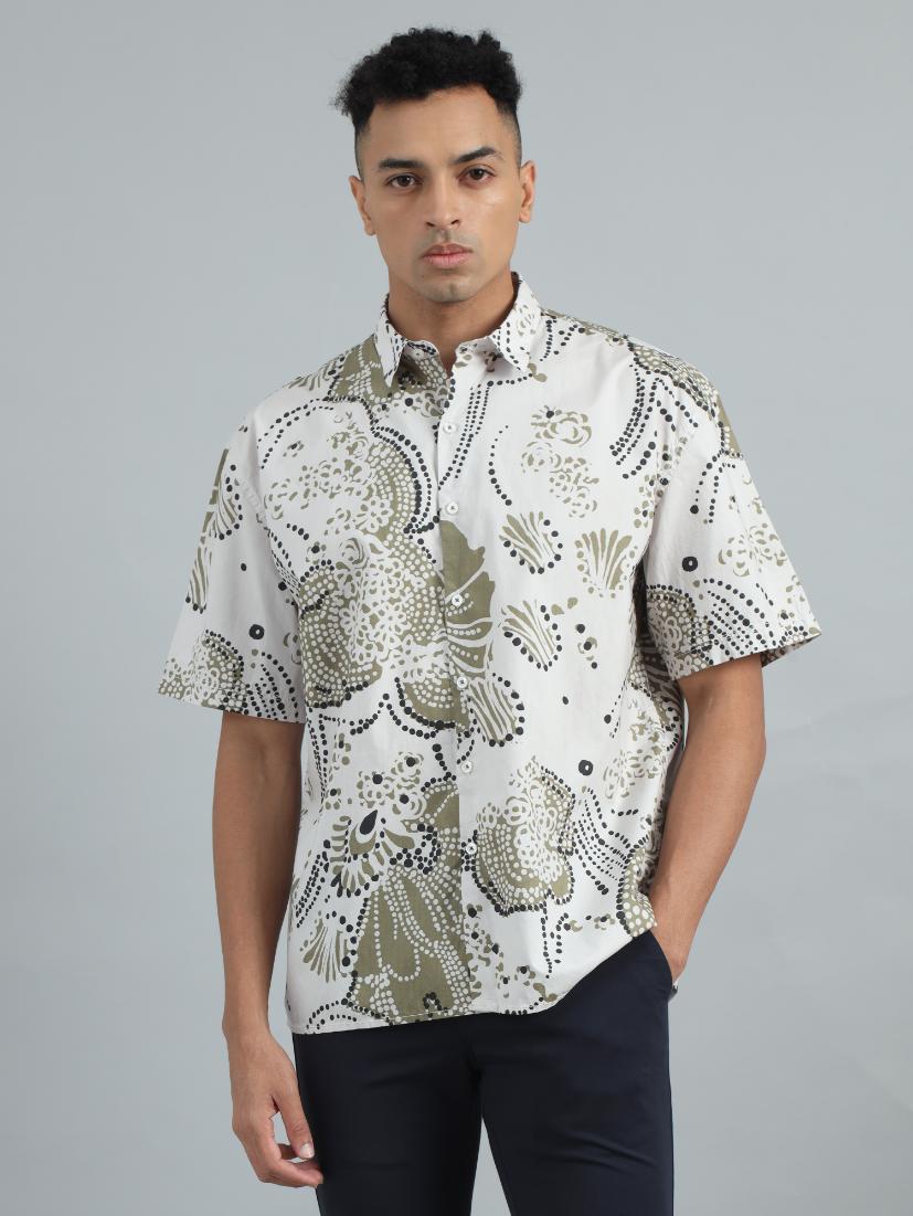 TRIBAL PRINT OVERSIZED SHIRT