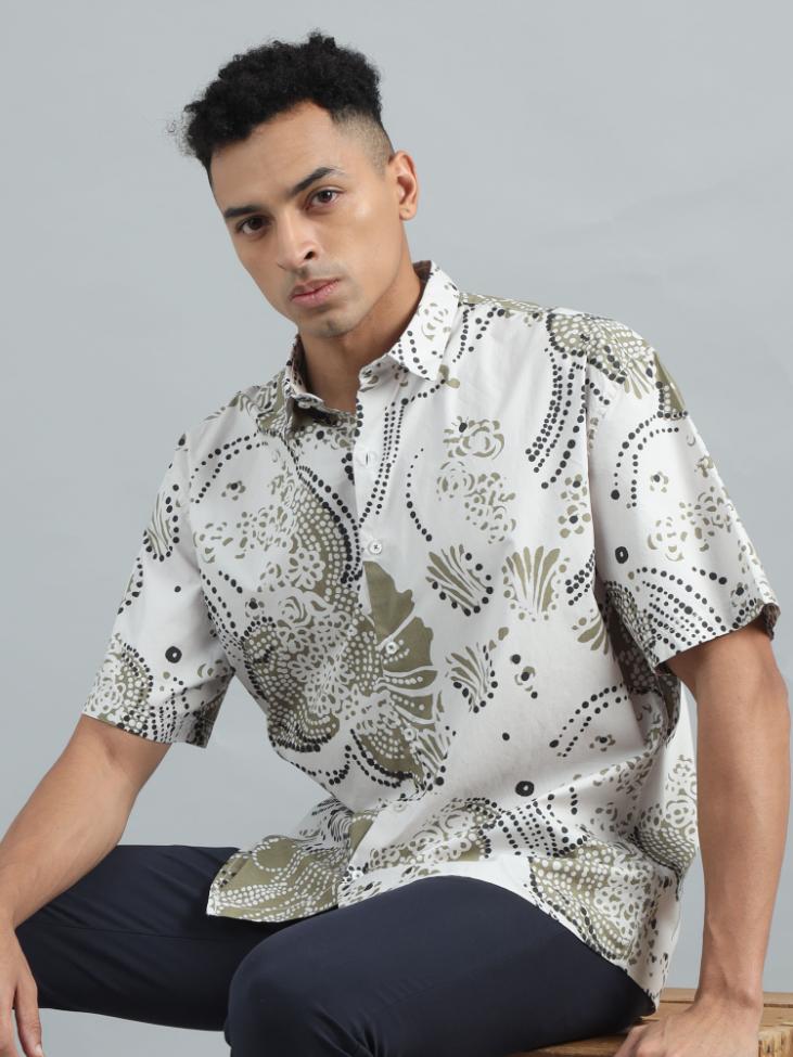TRIBAL PRINT OVERSIZED SHIRT