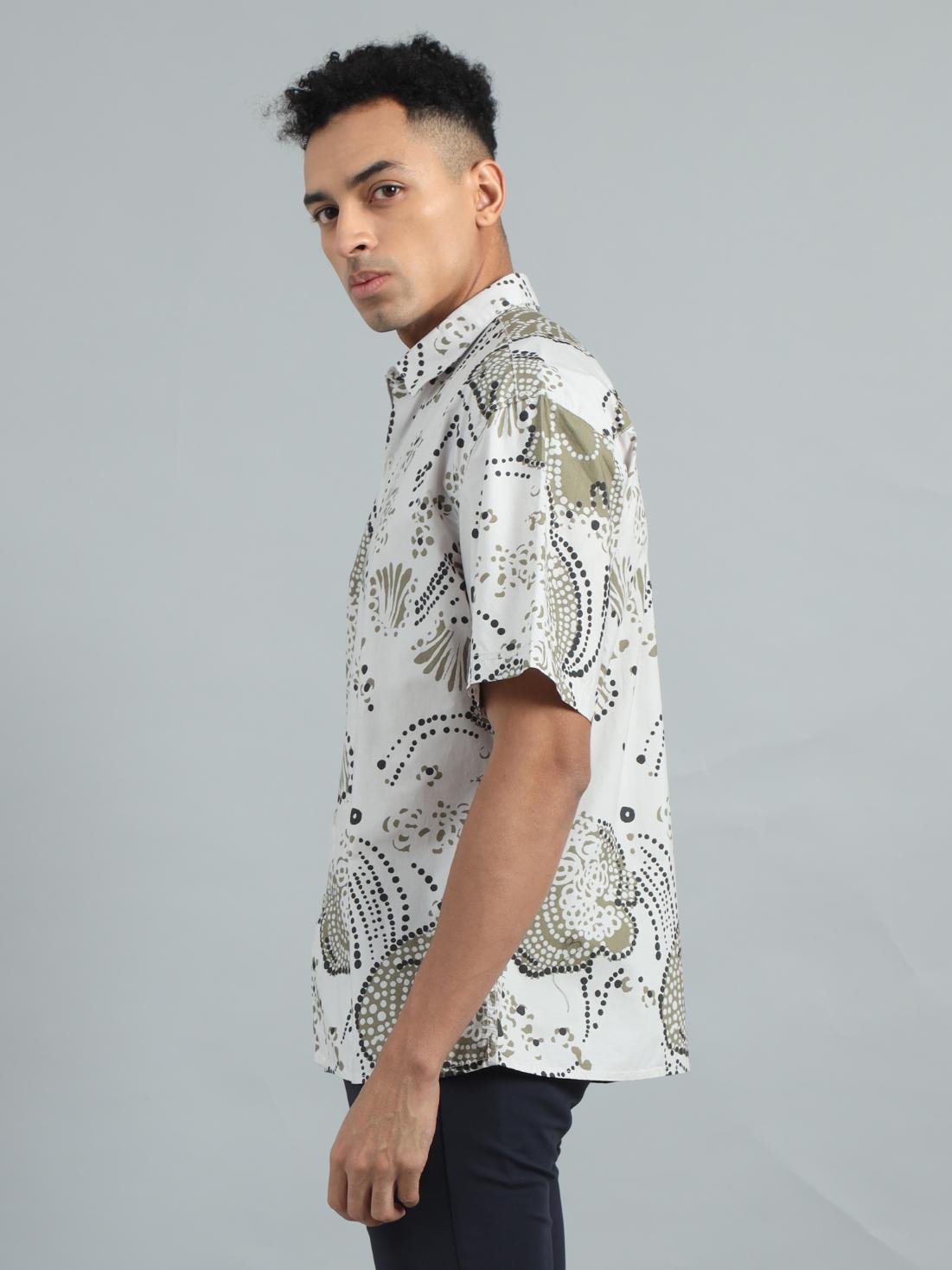 TRIBAL PRINT OVERSIZED SHIRT