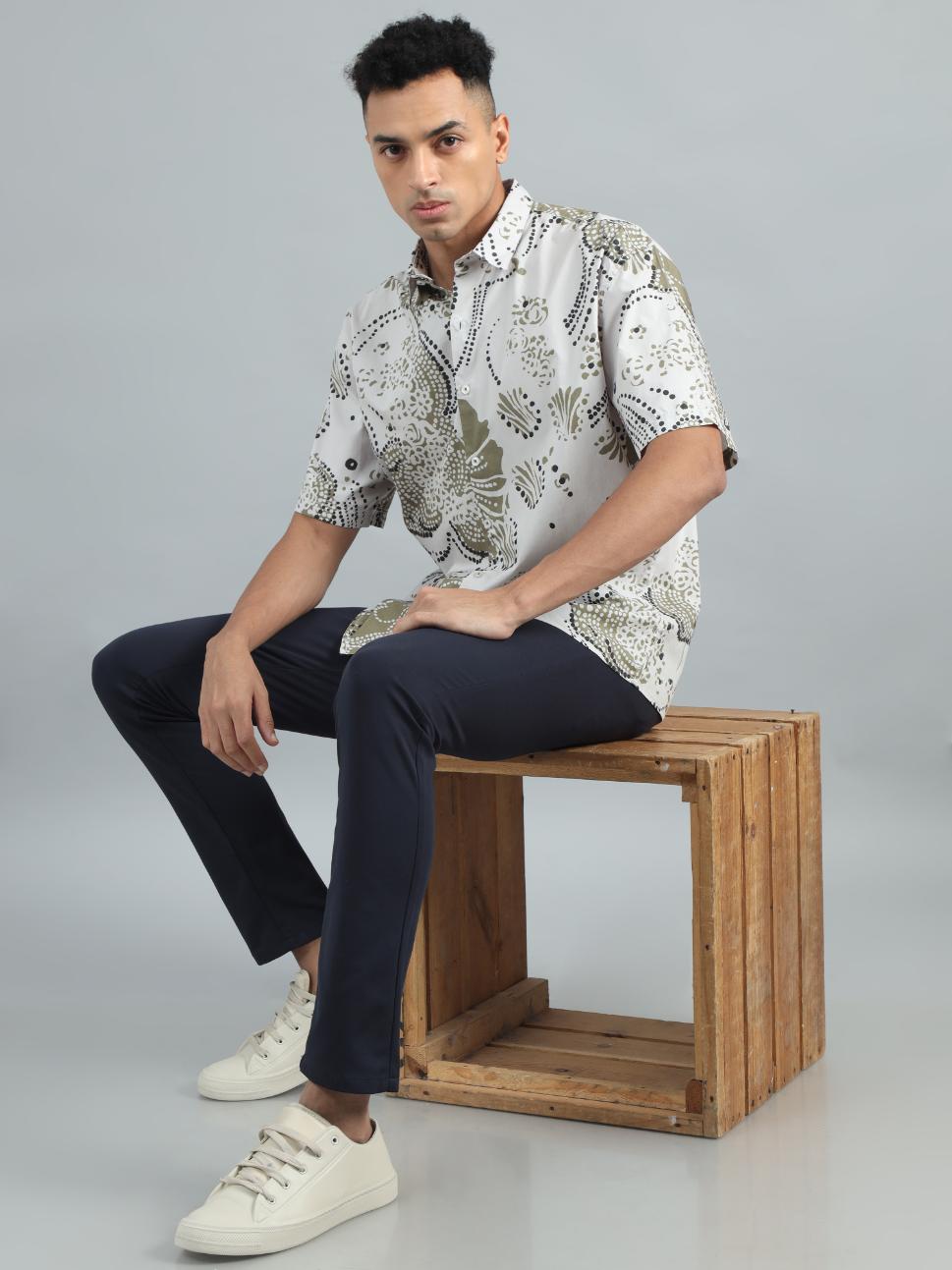 TRIBAL PRINT OVERSIZED SHIRT