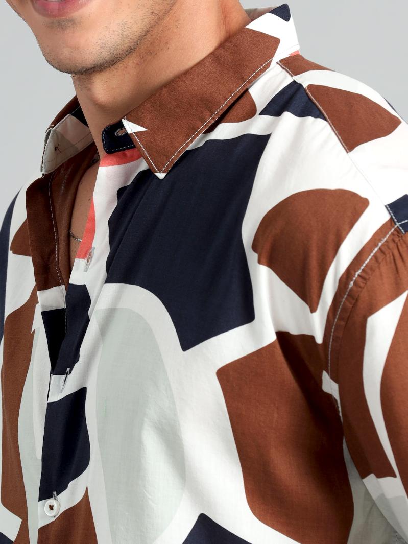 DIMENSIONAL RAYON PRINT SHIRT