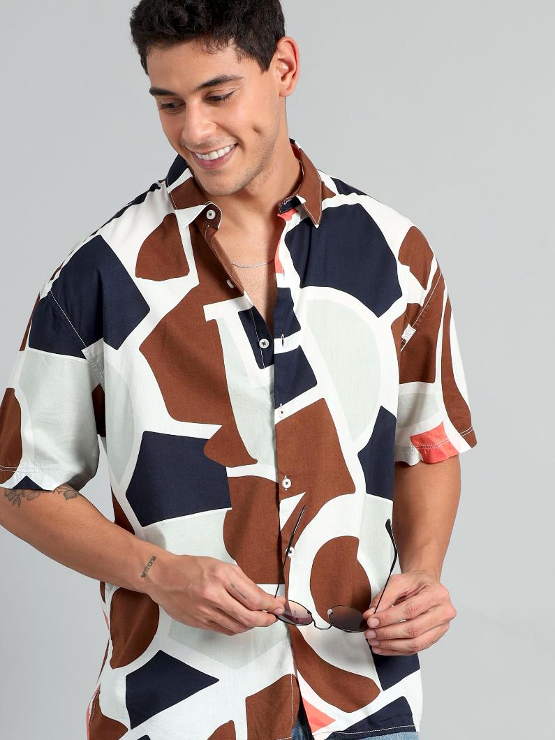 DIMENSIONAL RAYON PRINT SHIRT