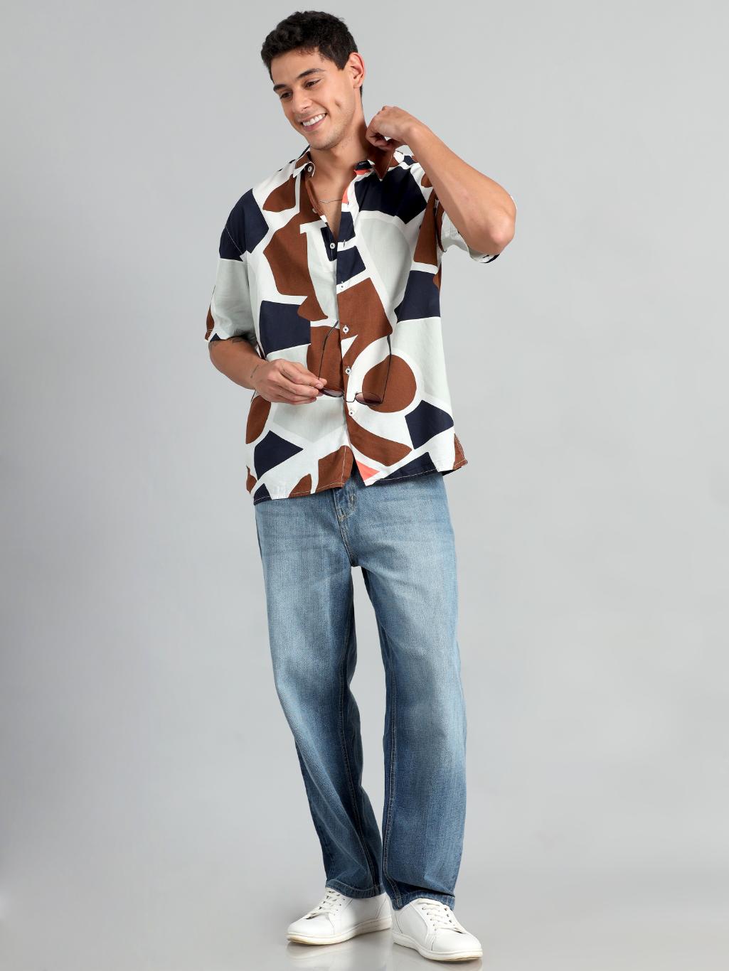 DIMENSIONAL RAYON PRINT SHIRT