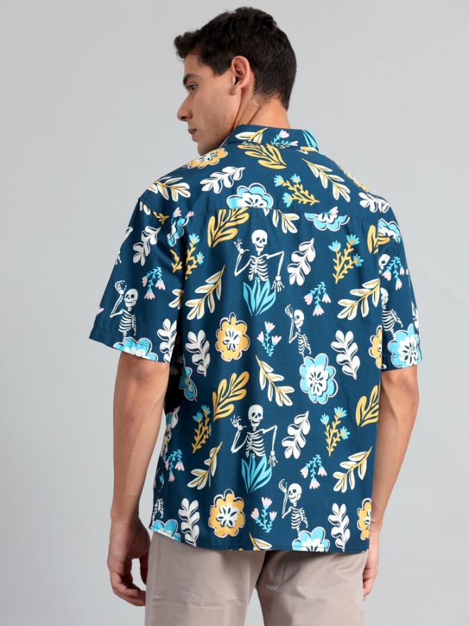 SKELETON PRINT OVERSIZED SHIRT