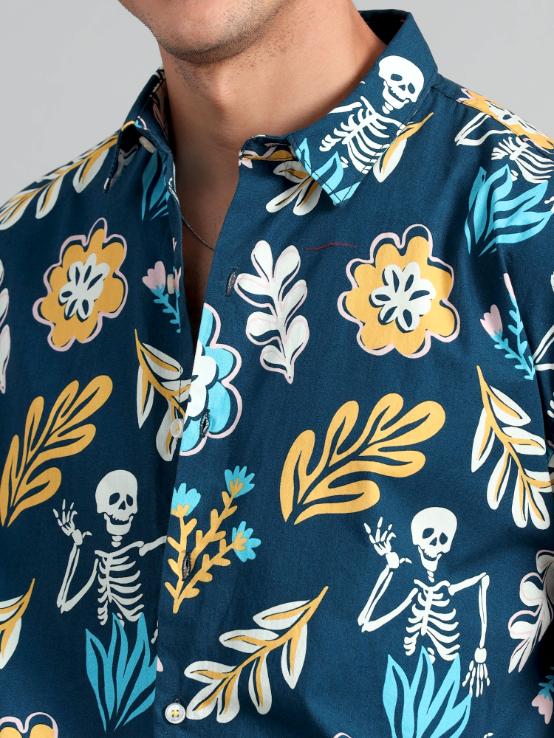 SKELETON PRINT OVERSIZED SHIRT