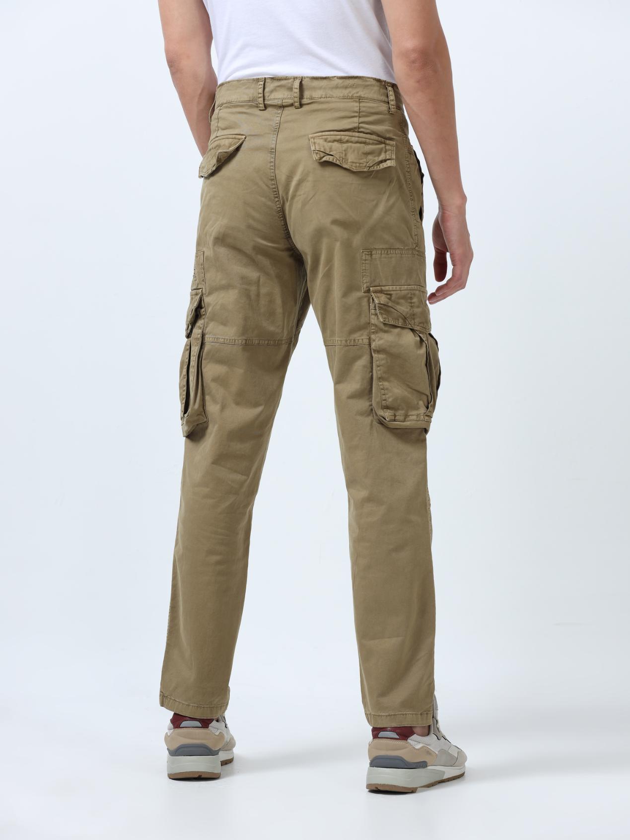 Beige Cotton Cargo Pant