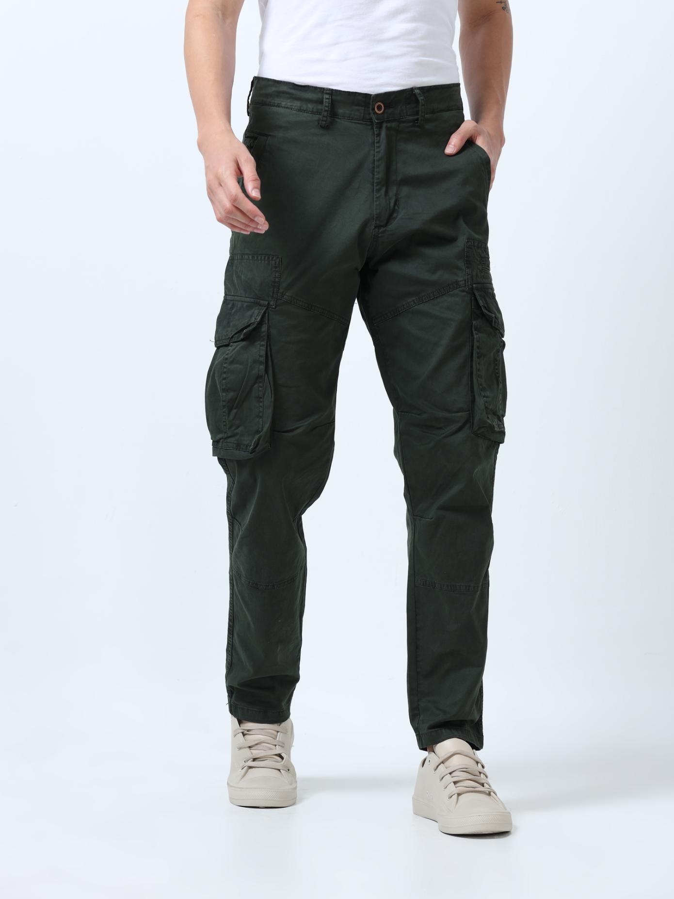 Green Cotton Cargo Pant