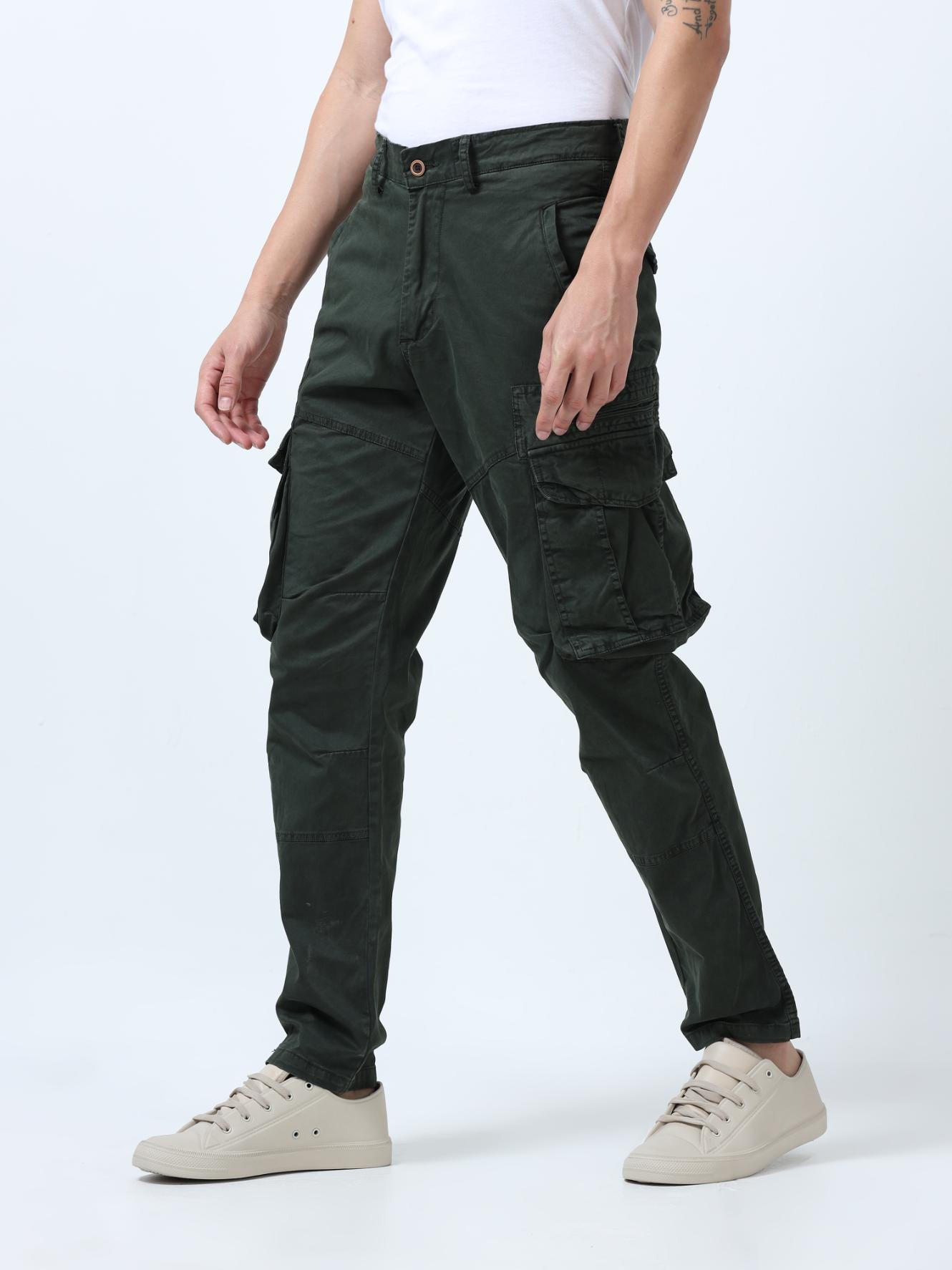 Green Cotton Cargo Pant