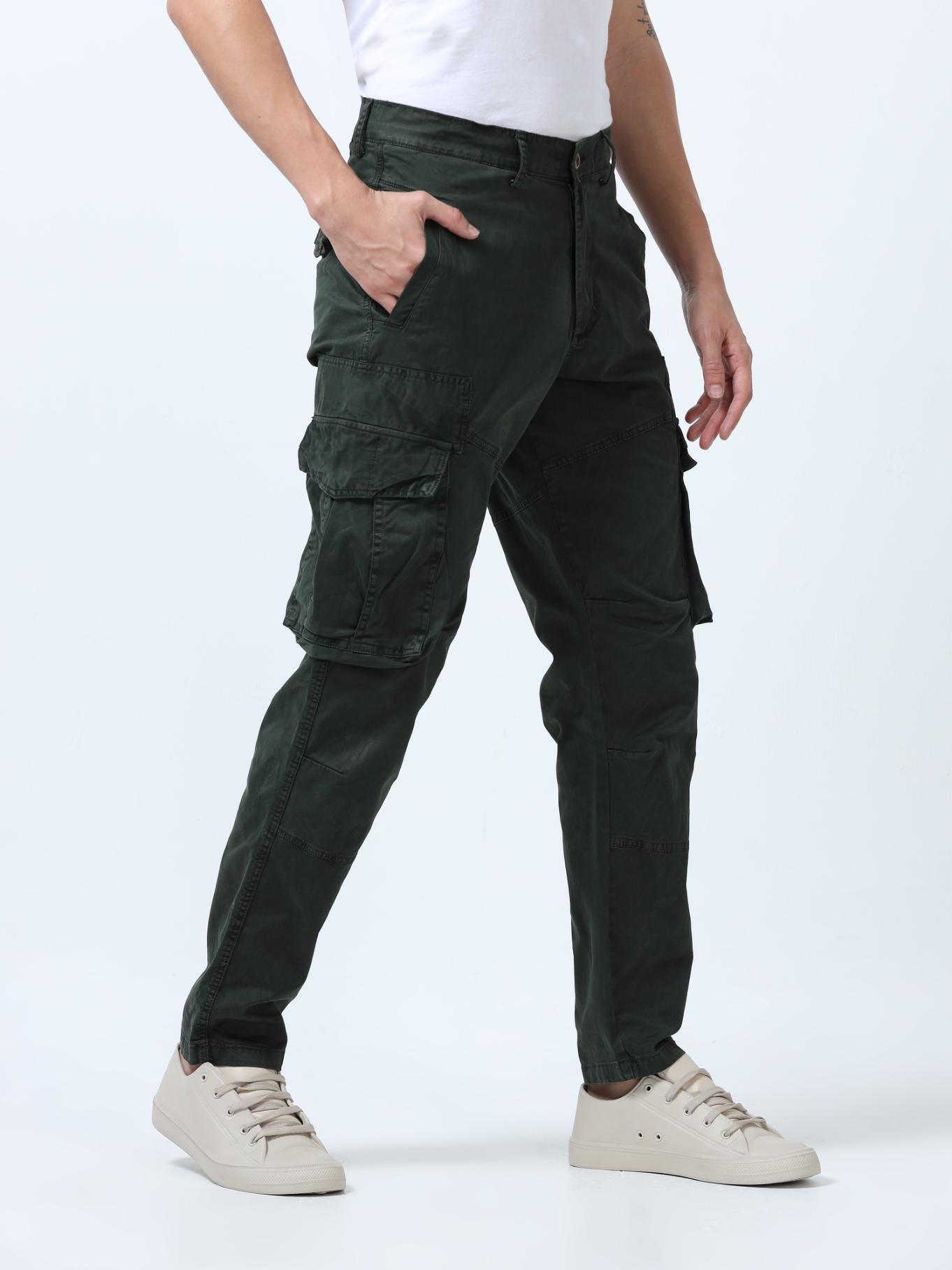 Green Cotton Cargo Pant
