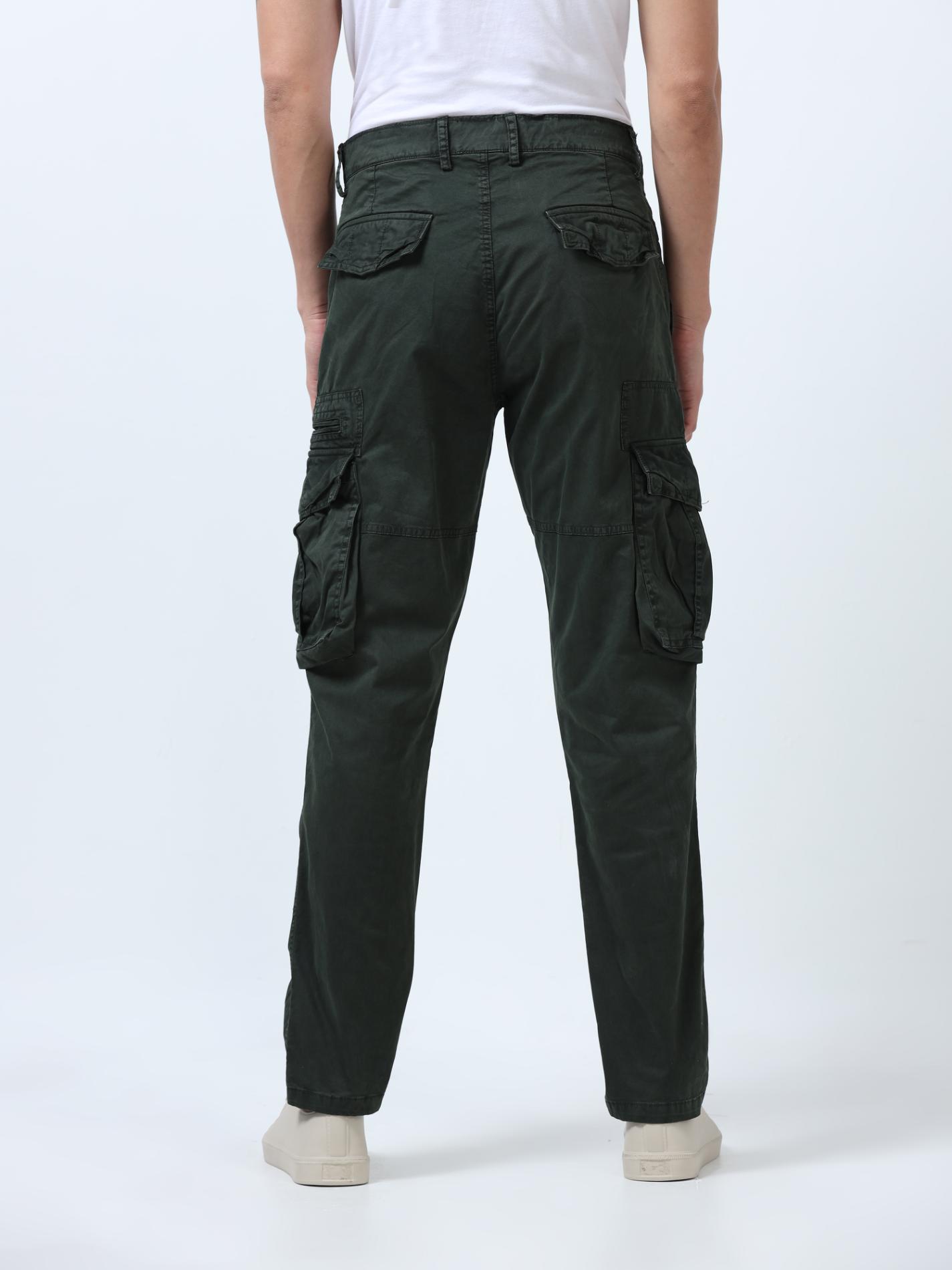 Green Cotton Cargo Pant