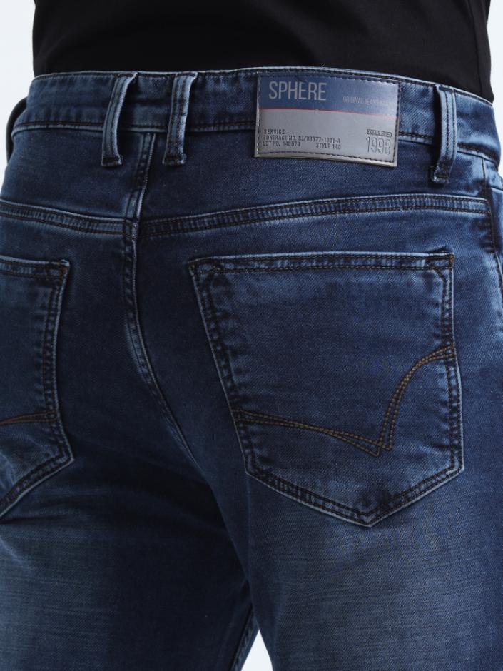 Blue High Rise Ankle Fit Stretch Jeans