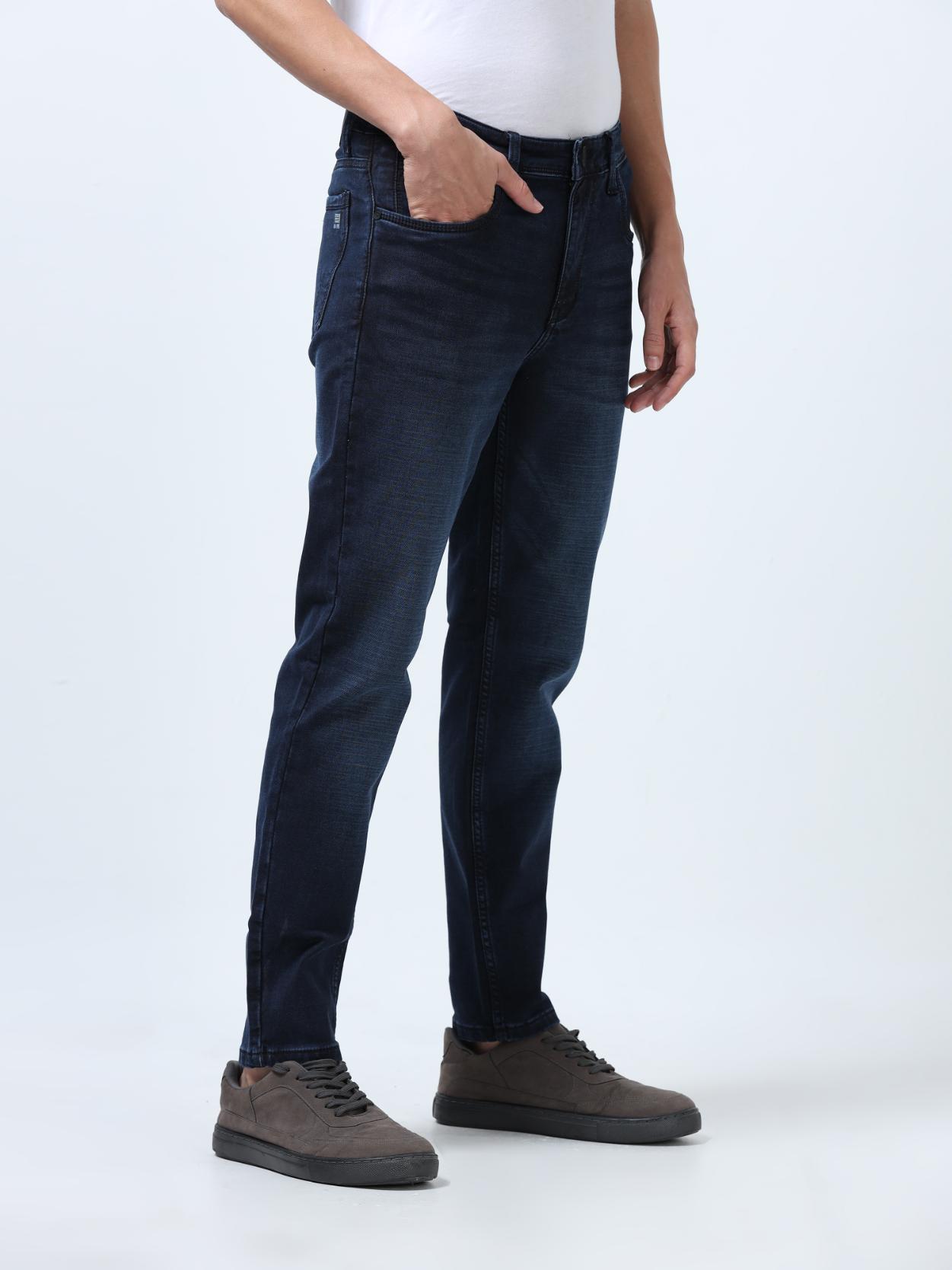 Dark Blue High Rise Ankle Fit Jeans