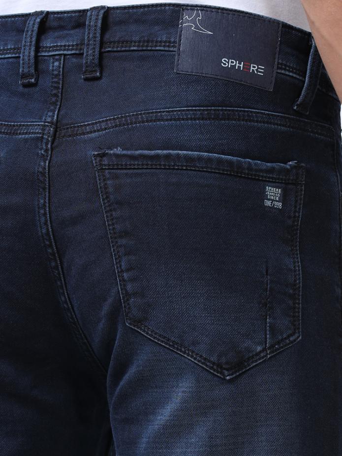 Dark Blue High Rise Ankle Fit Jeans