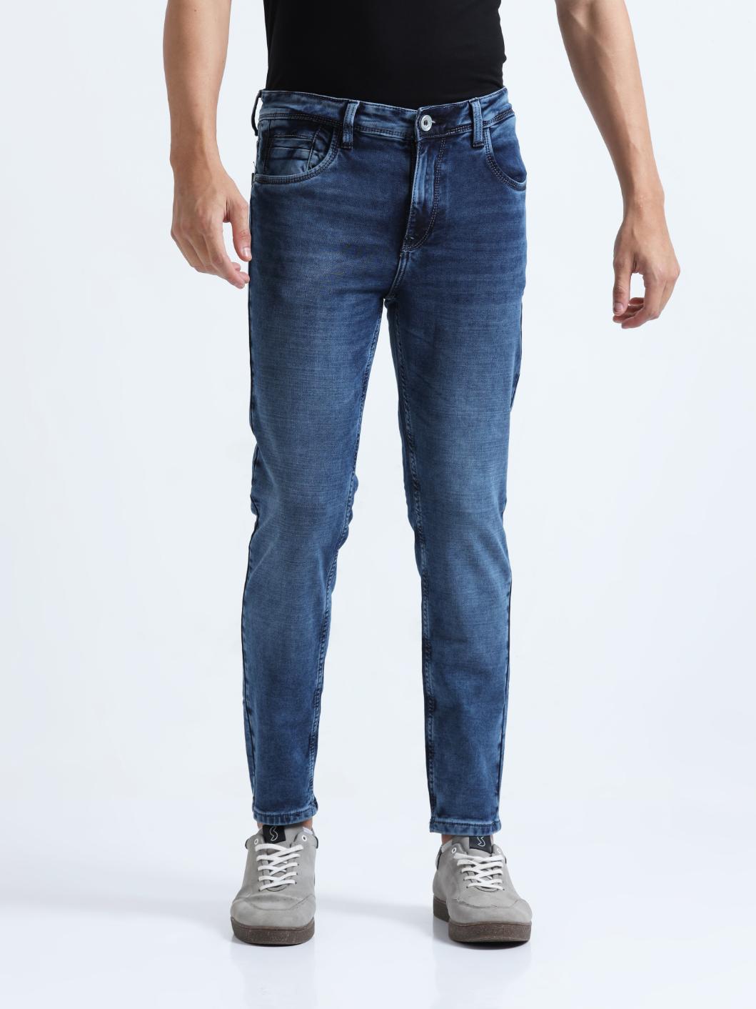 Medium Blue Washed Ankle Fit Jeans