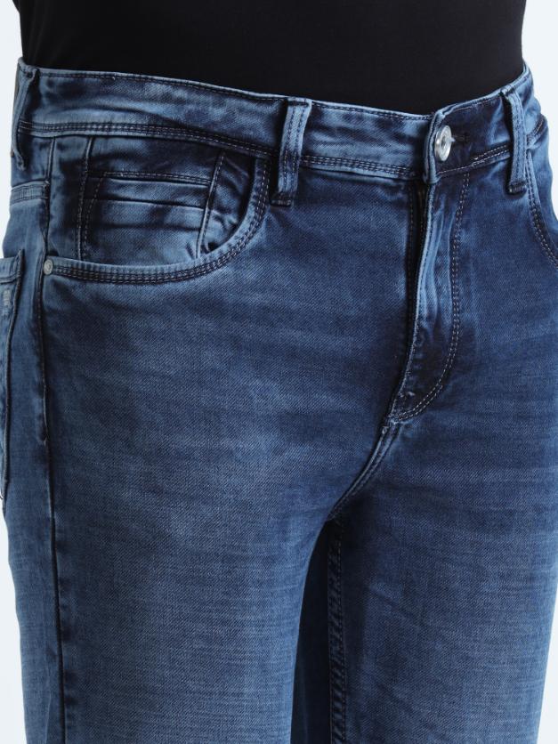 Medium Blue Washed Ankle Fit Jeans