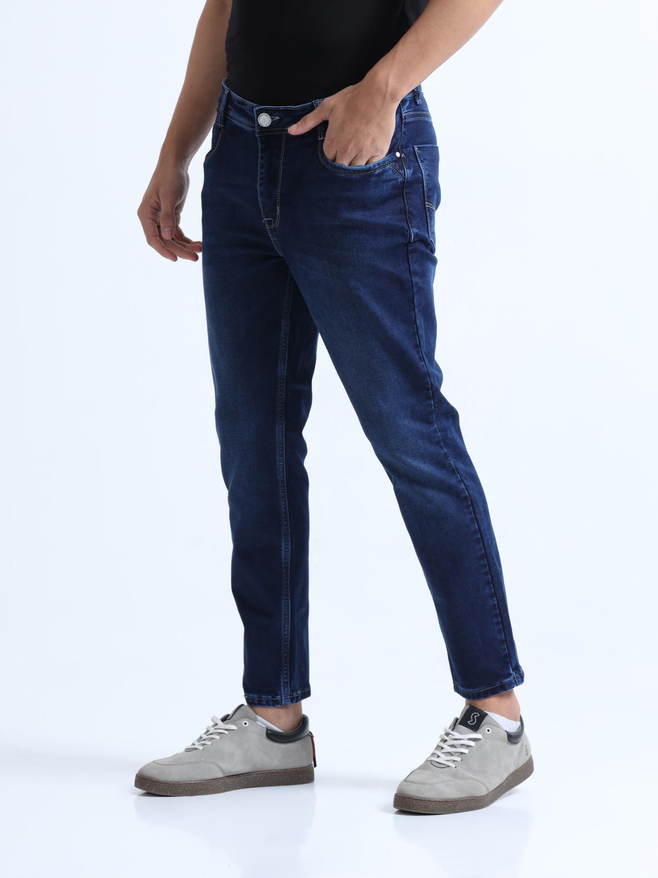 Blue Mild Washed Ankle Fit Jeans