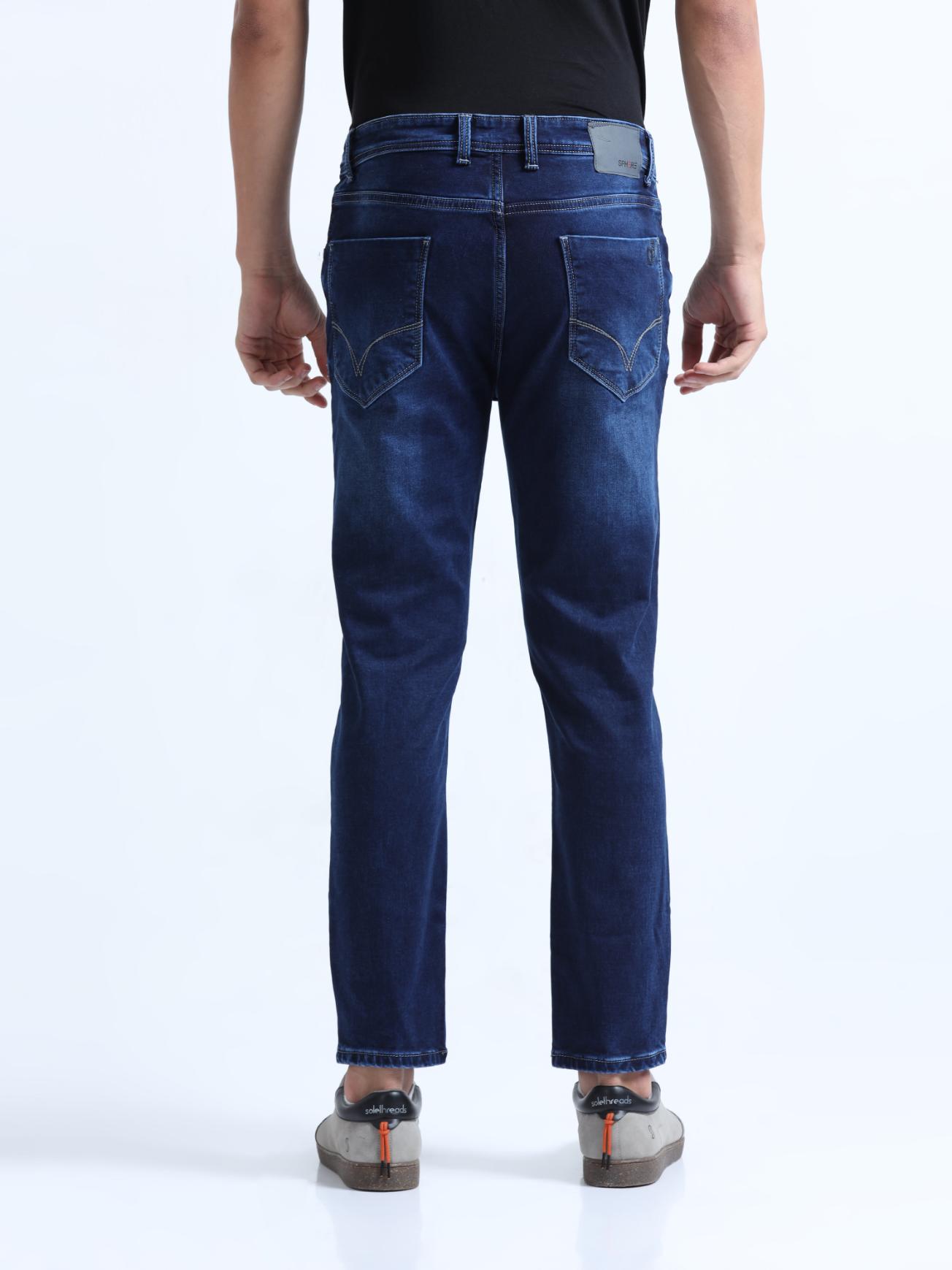 Blue Mild Washed Ankle Fit Jeans