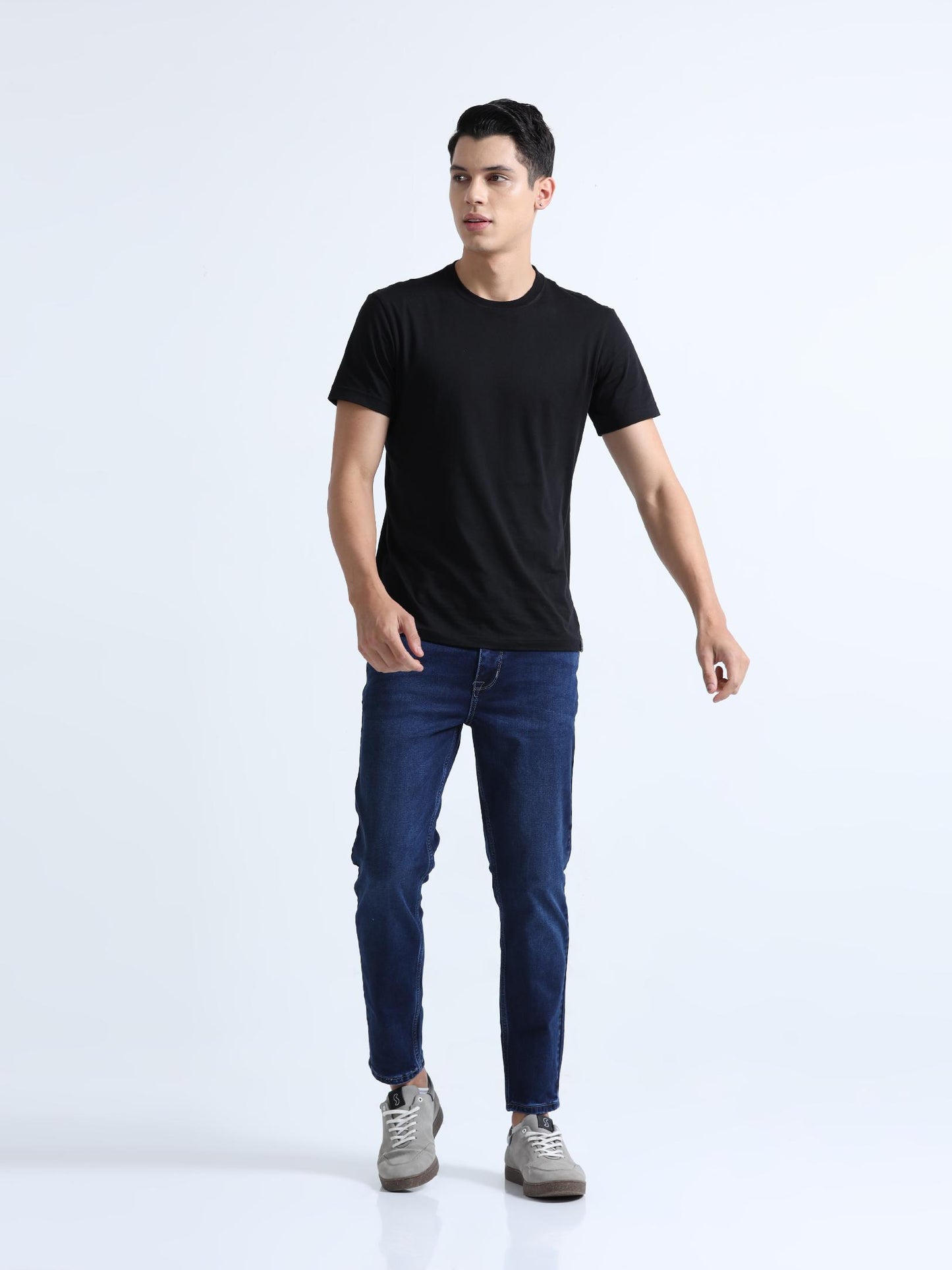 Blue Mild Washed Ankle Fit Jeans