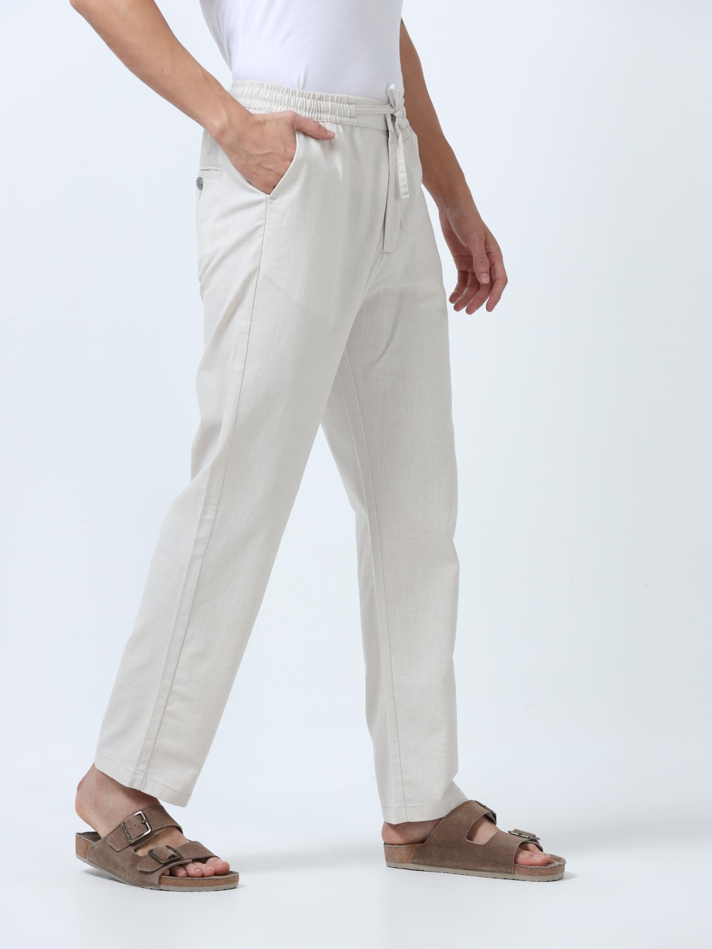 Flexactive Off White Linen Pants