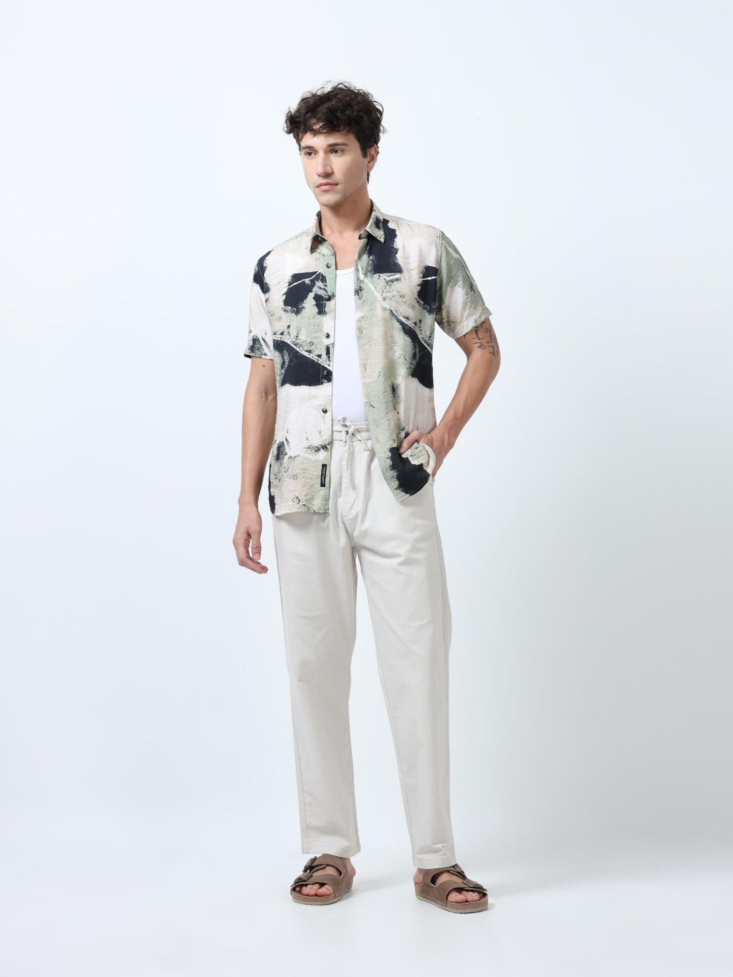 Flexactive Off White Linen Pants