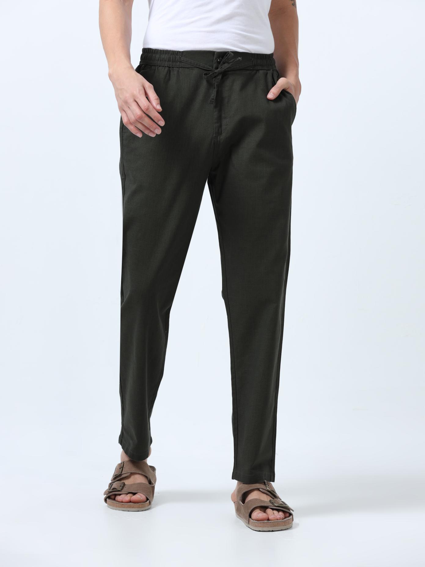 Flexactive Olive Linen Pants