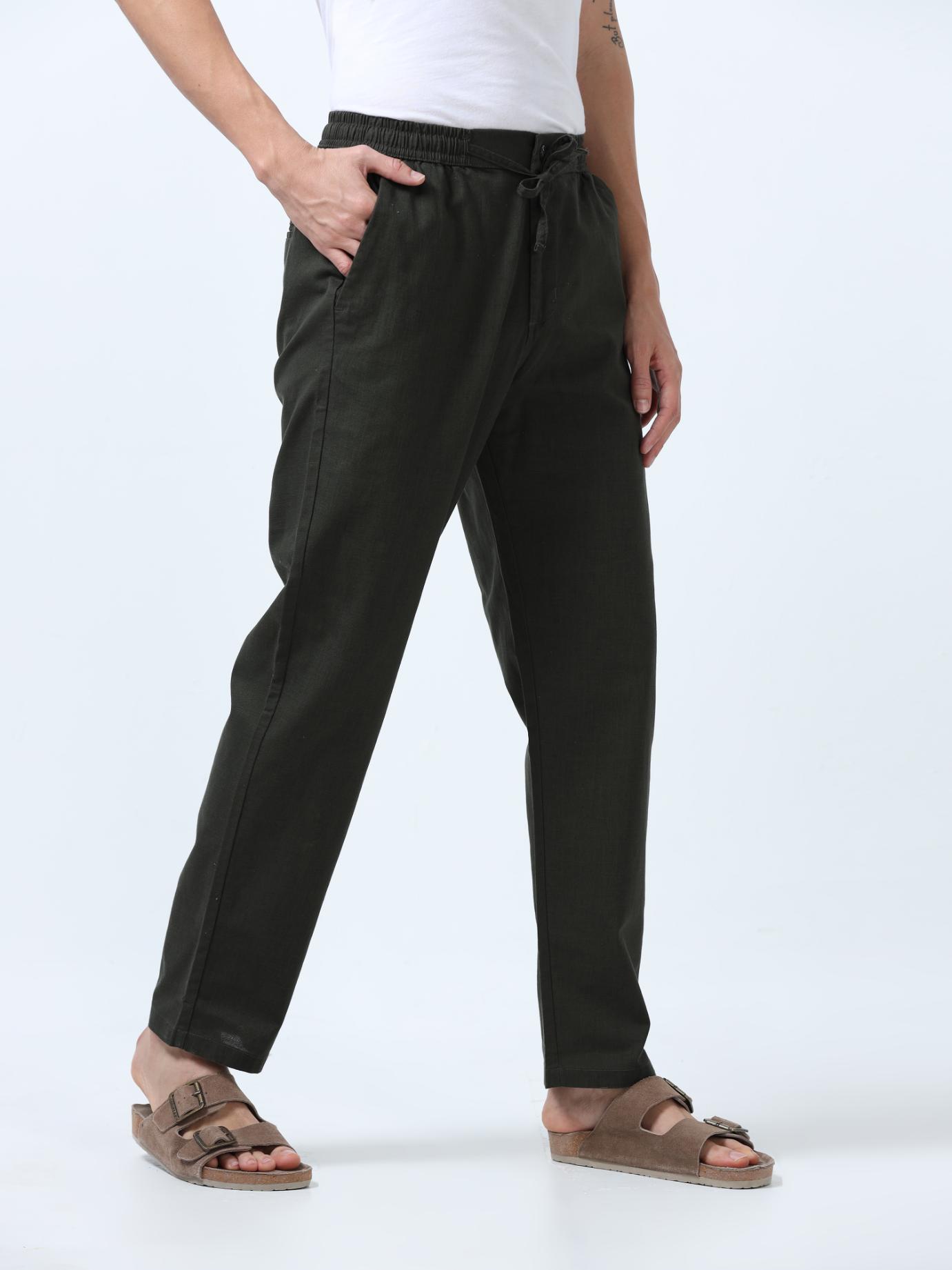 Flexactive Olive Linen Pants