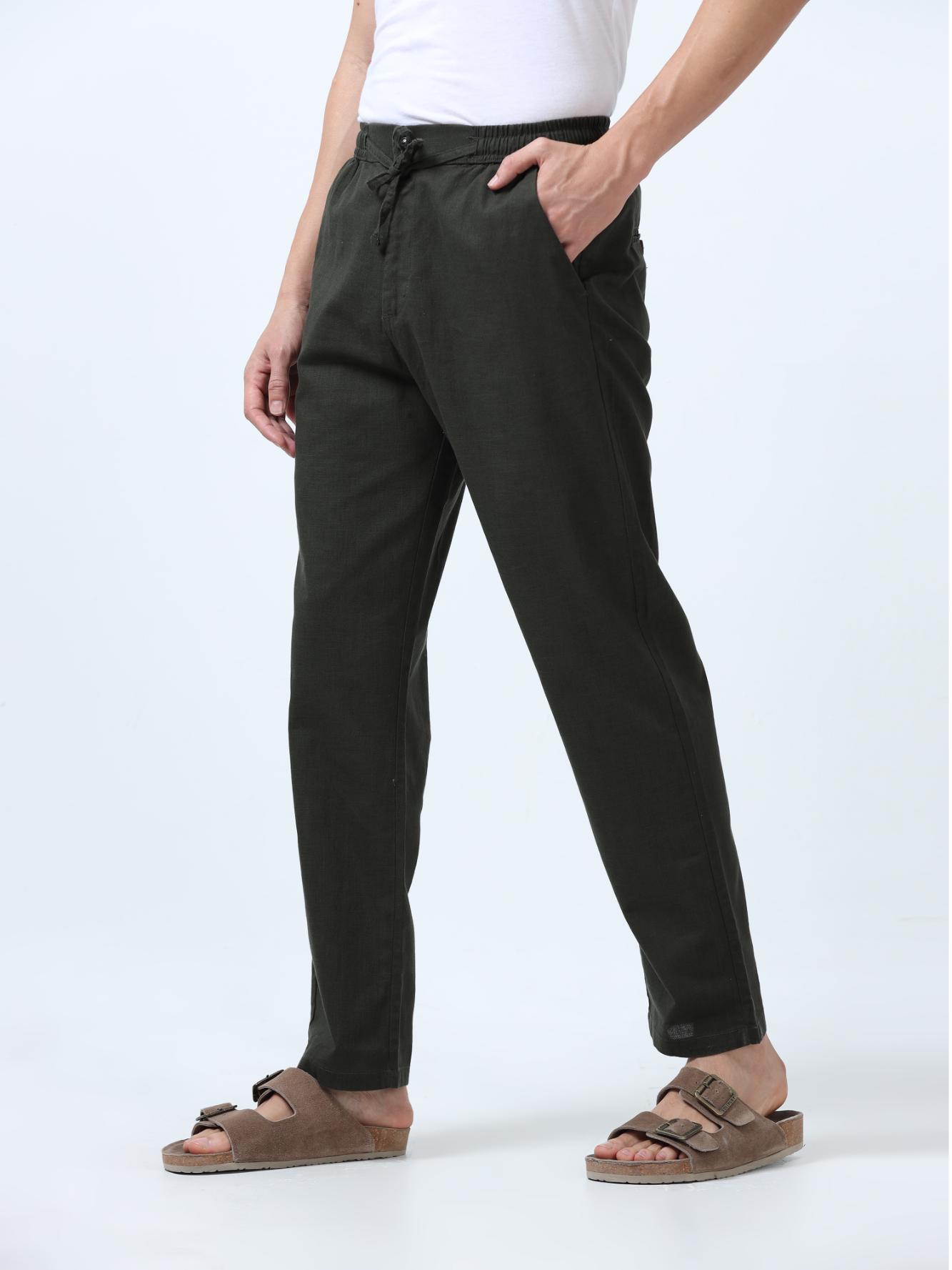 Flexactive Olive Linen Pants