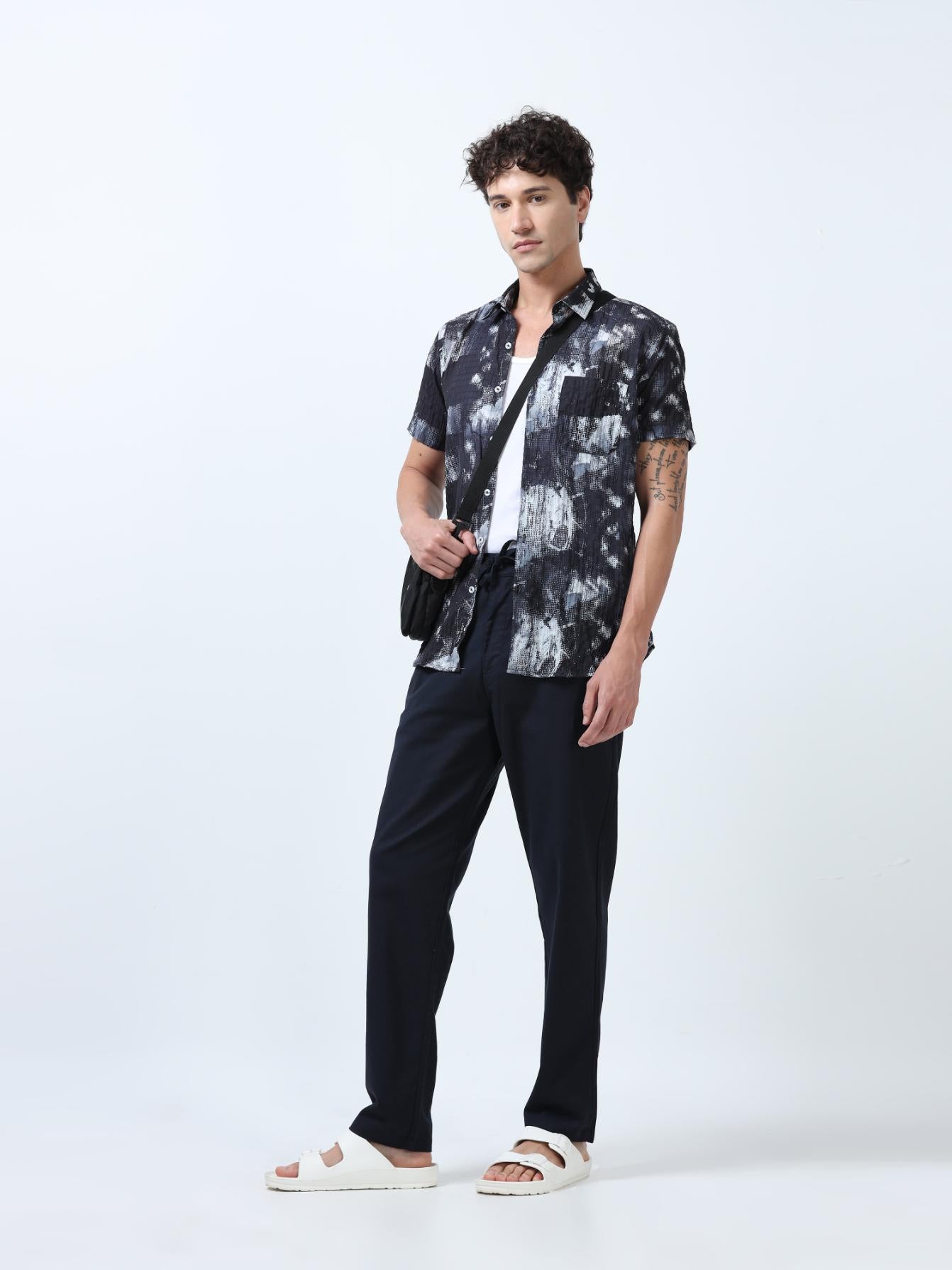 Flexactive Navy Blue Linen Pants