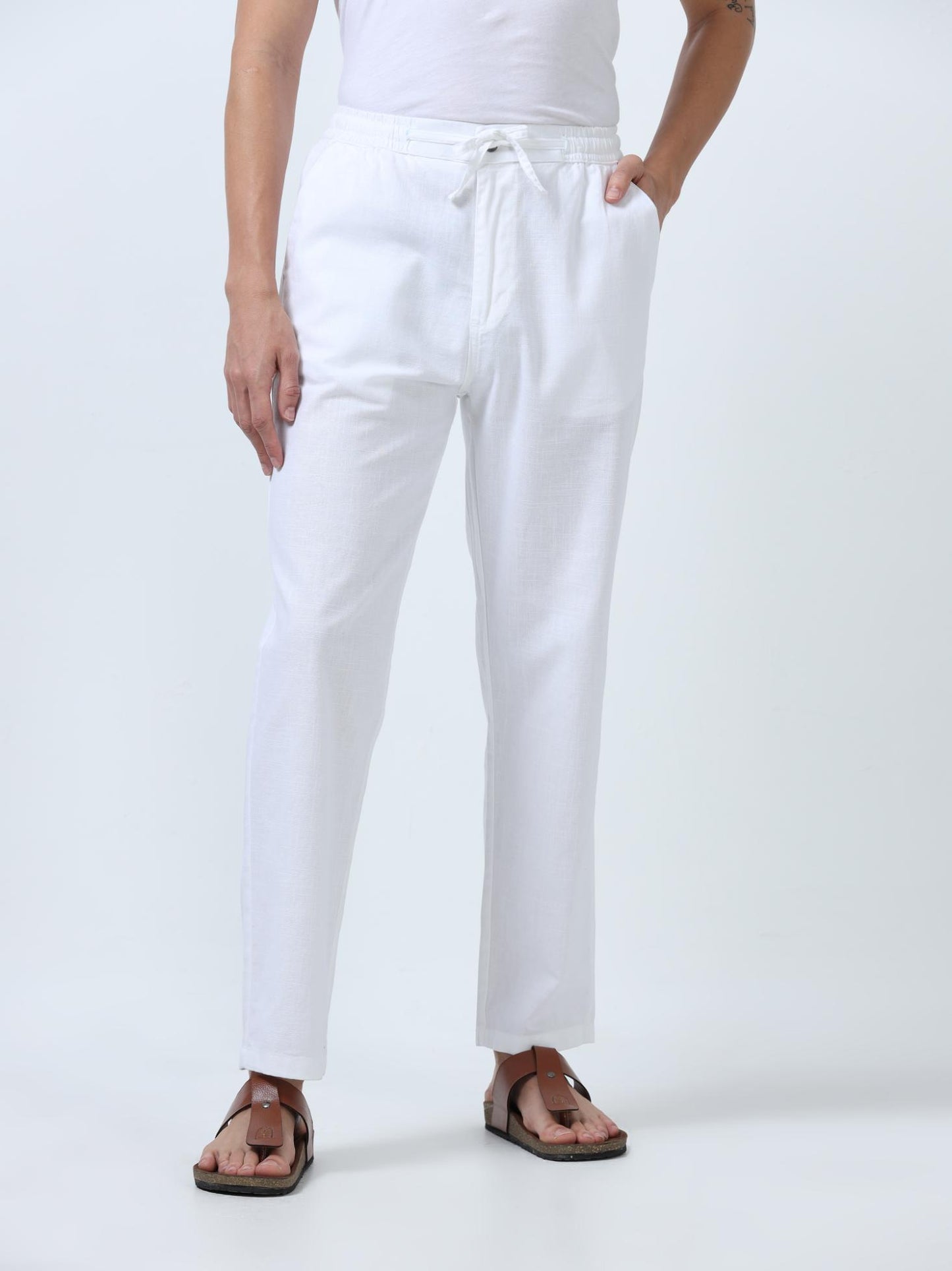Flexactive White Linen Pants