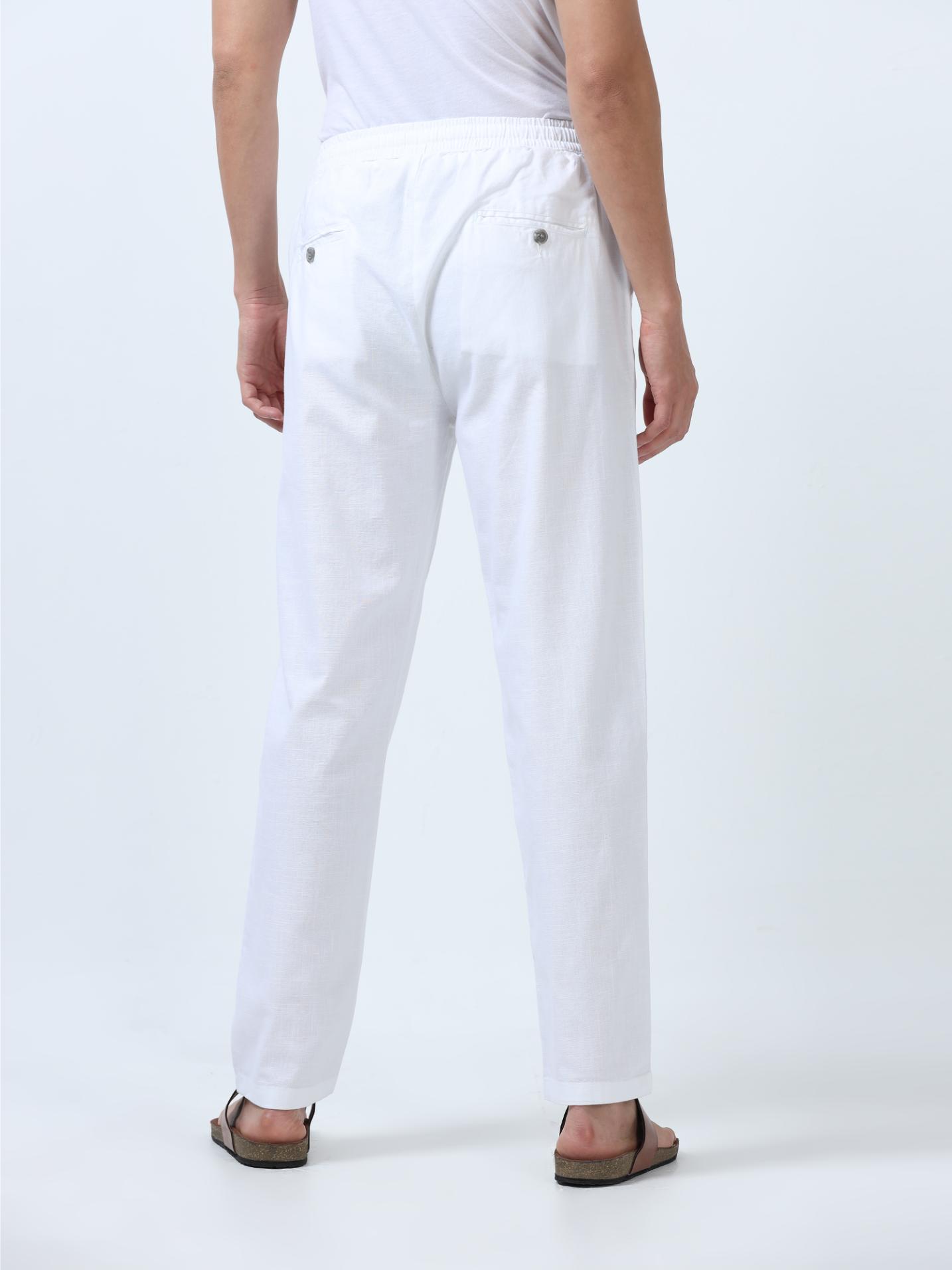 Flexactive White Linen Pants