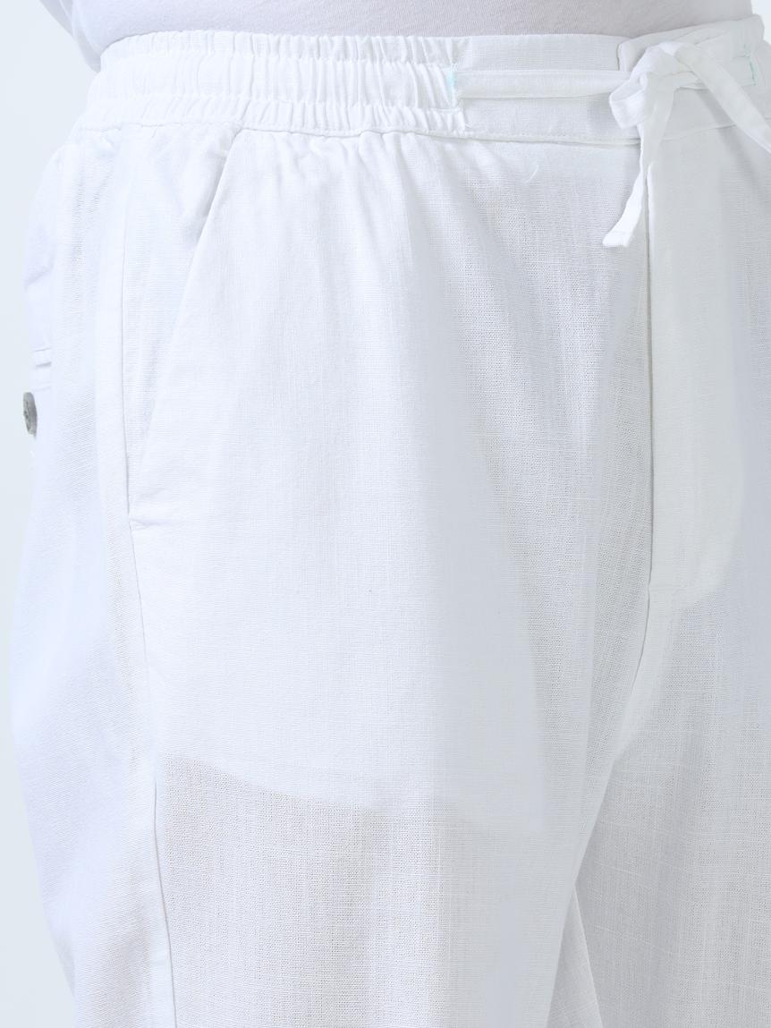Flexactive White Linen Pants