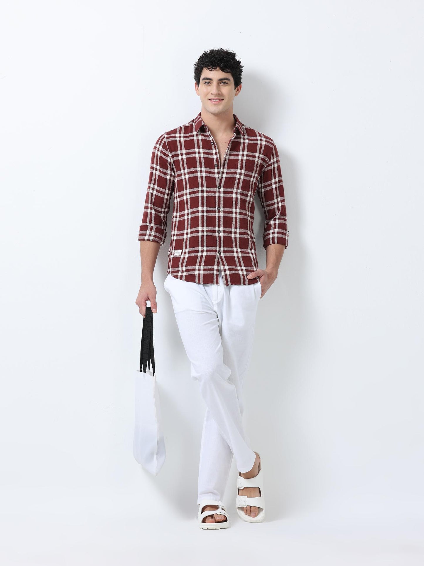 Plaid Vector Maroon Shirt