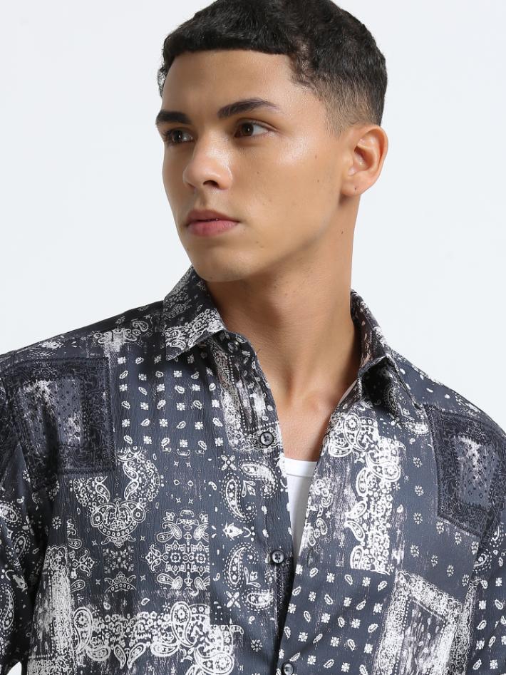 Pixel Paisley Grey Shirt