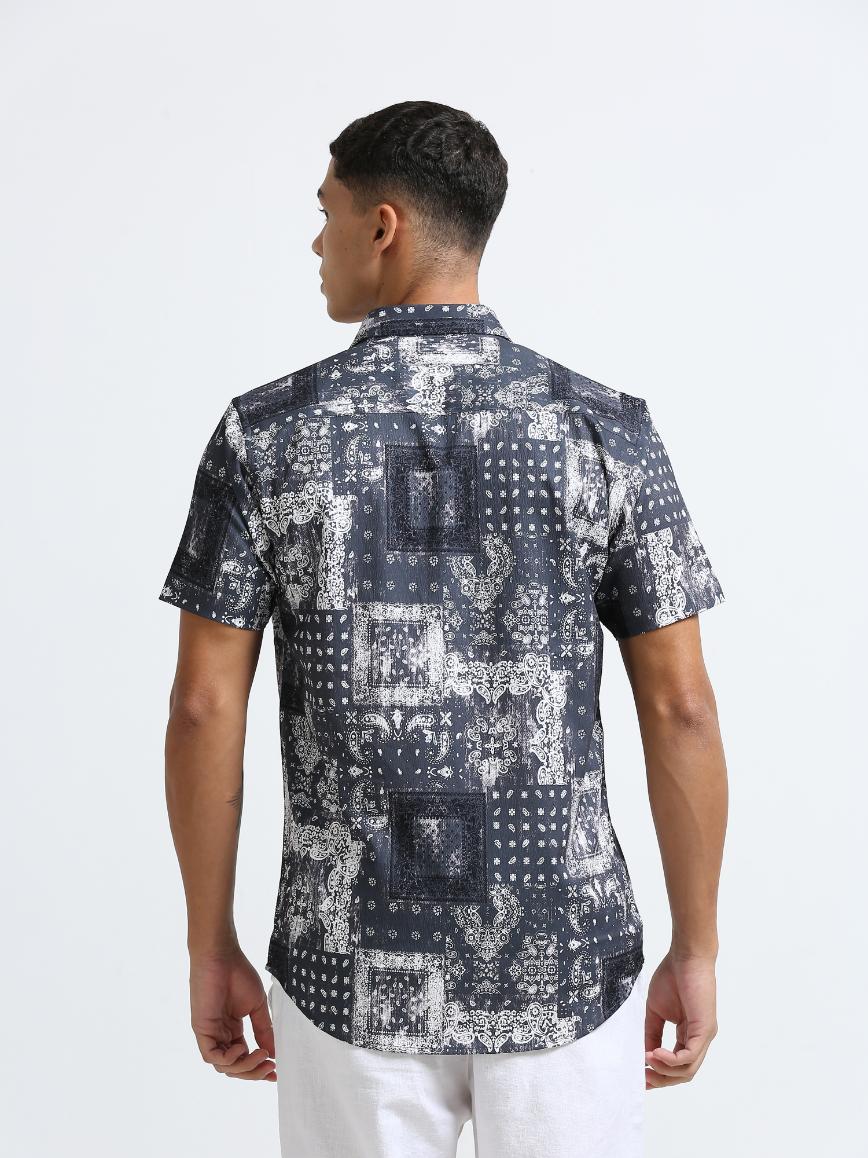 Pixel Paisley Grey Shirt