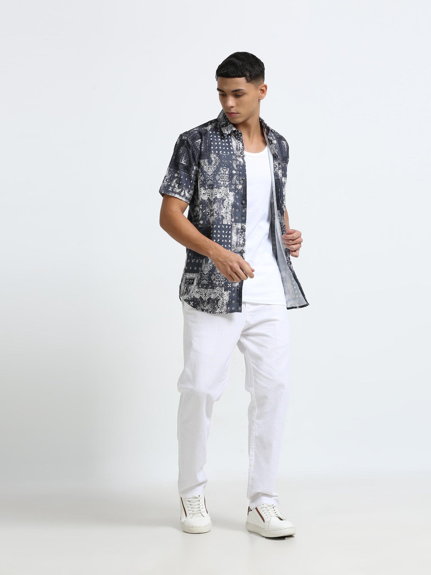 Pixel Paisley Grey Shirt