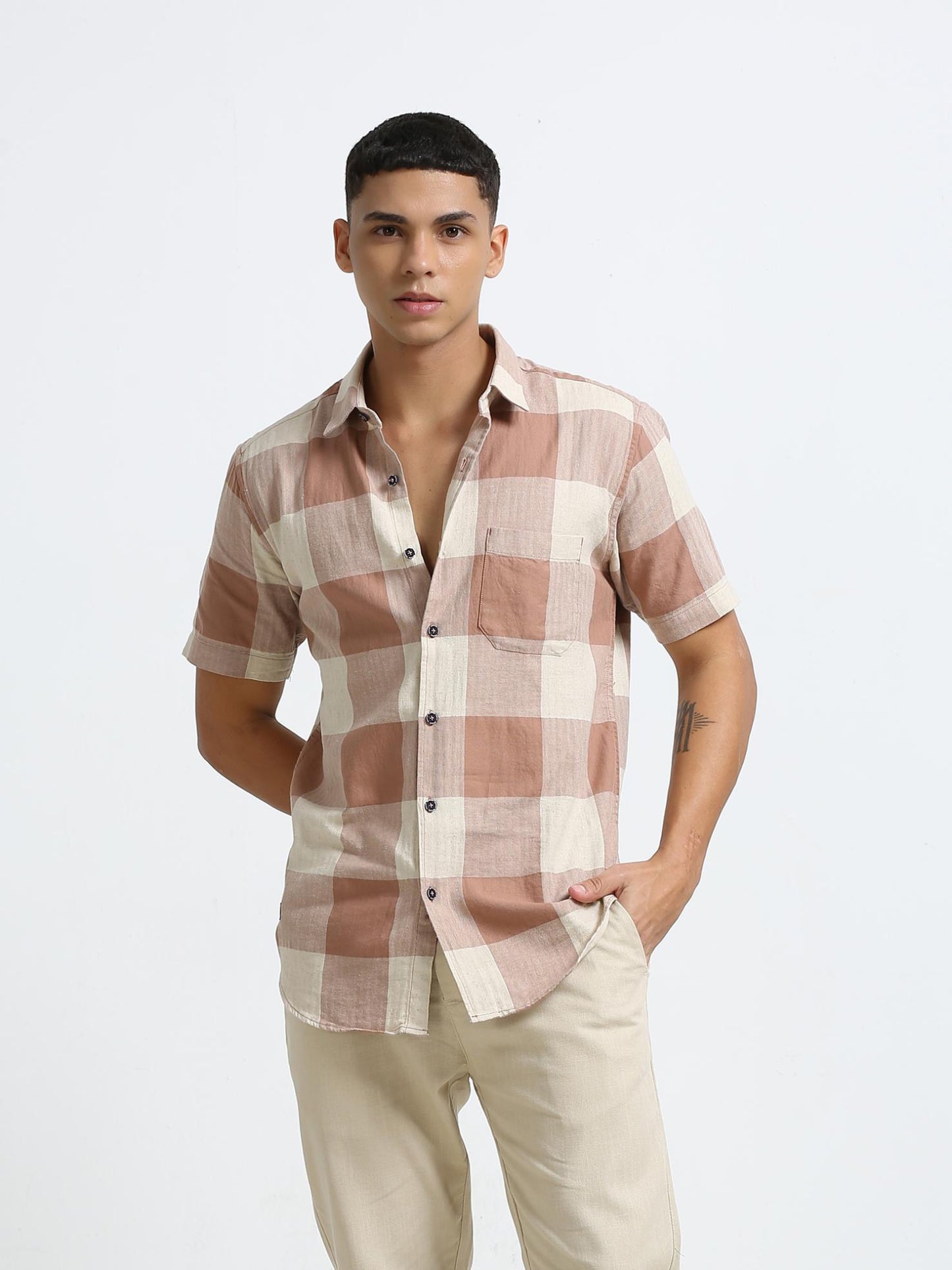 Browny Box Checks Casual Shirt