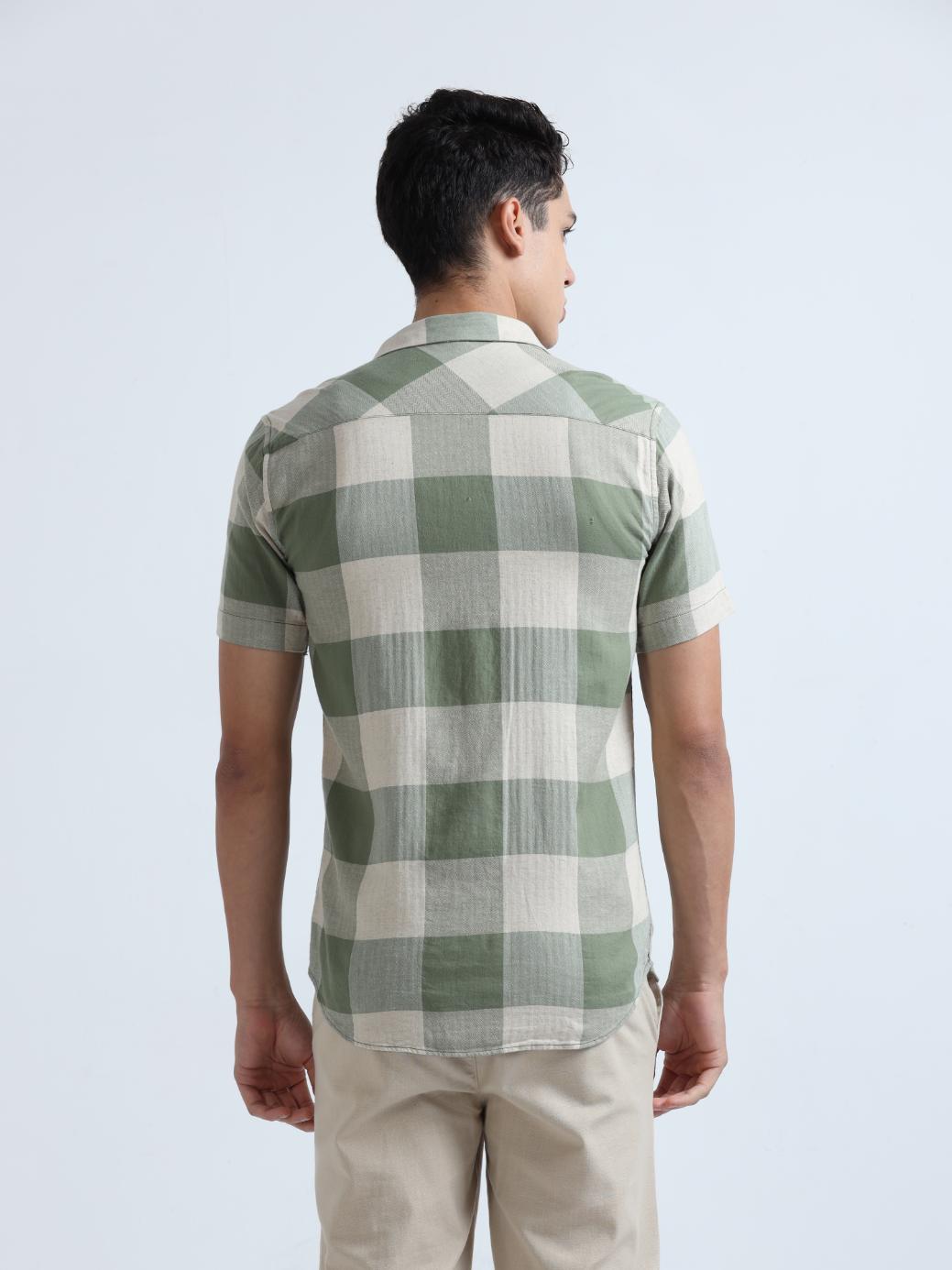 Green Box Checks Casual Shirt