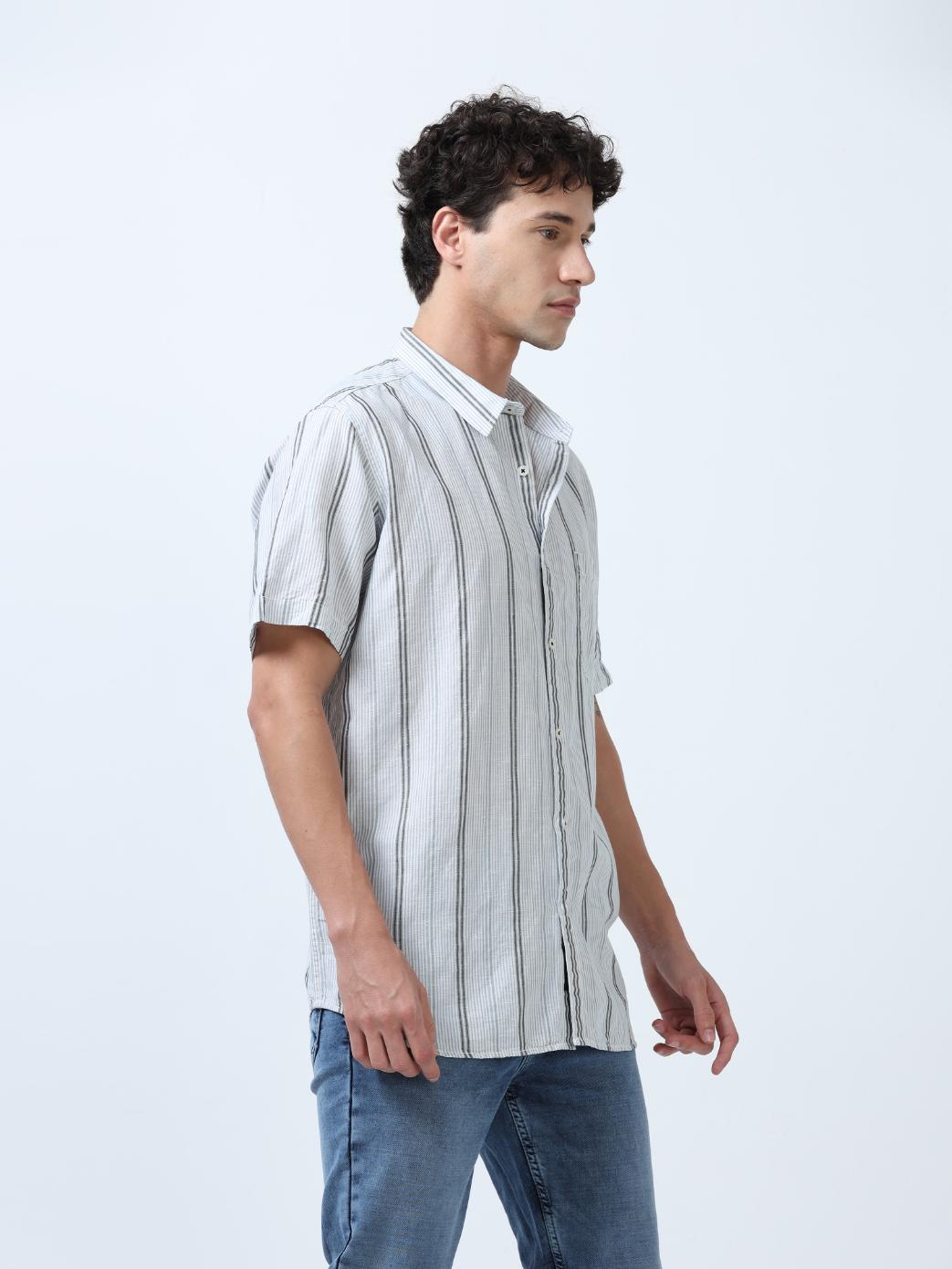 White Stripes Cotton Shirt