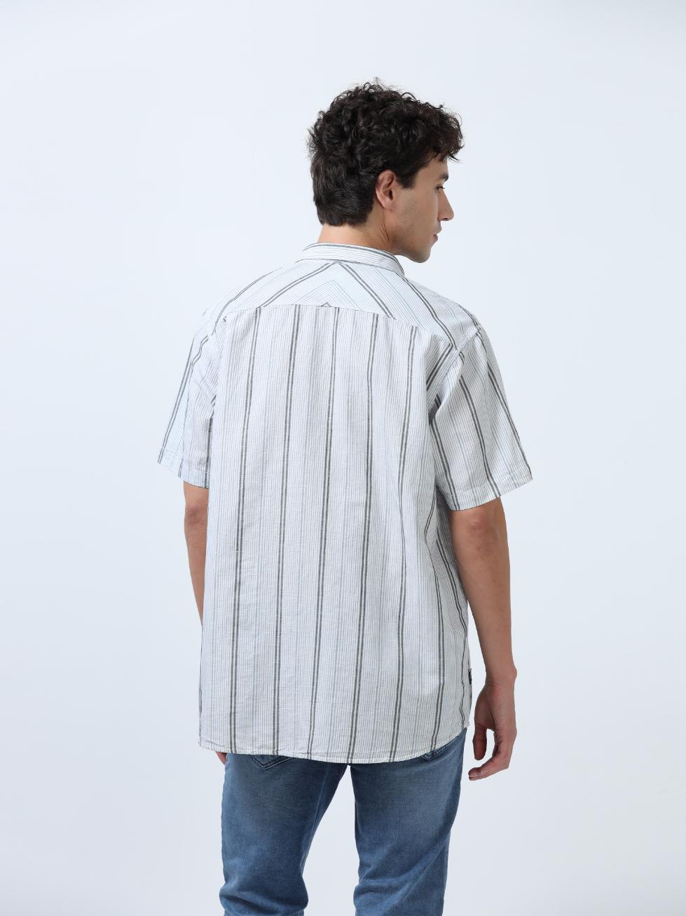 White Stripes Cotton Shirt