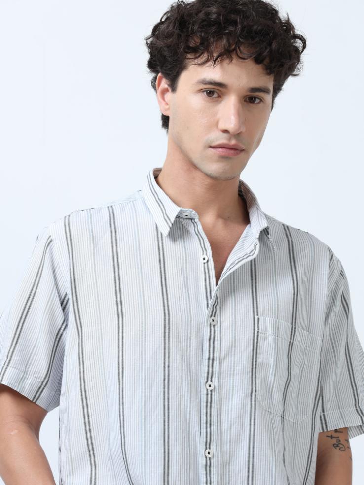 White Stripes Cotton Shirt