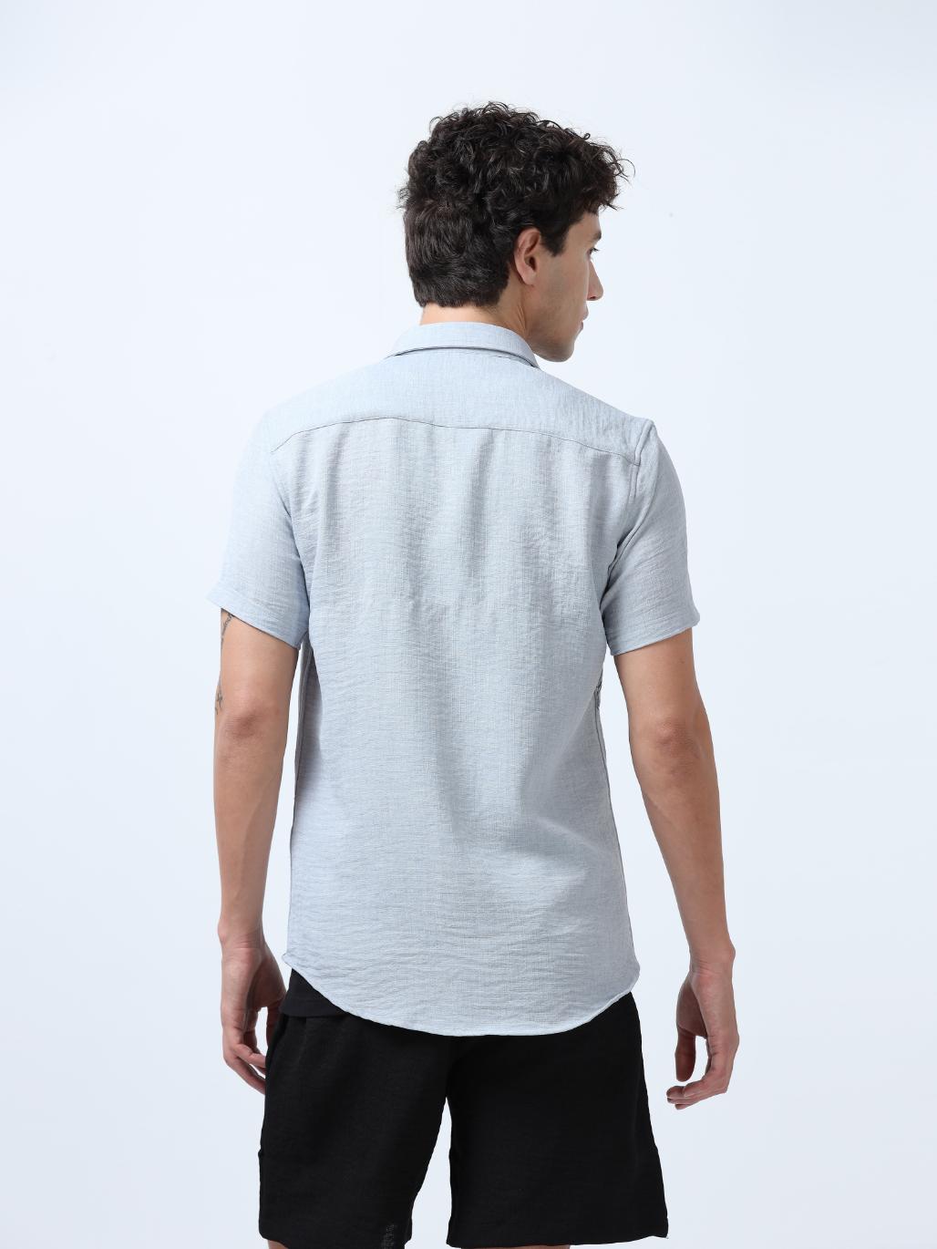 Light Grey Decorative Art Embroidered Shirt