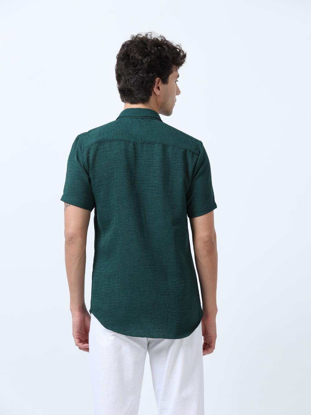Green Decorative Art Embroidered Shirt
