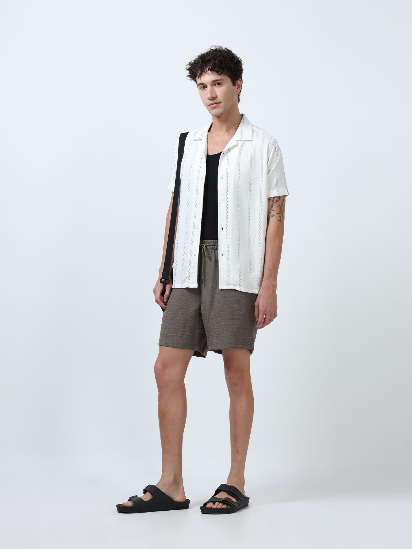 Hazlenut Brown Textured Short