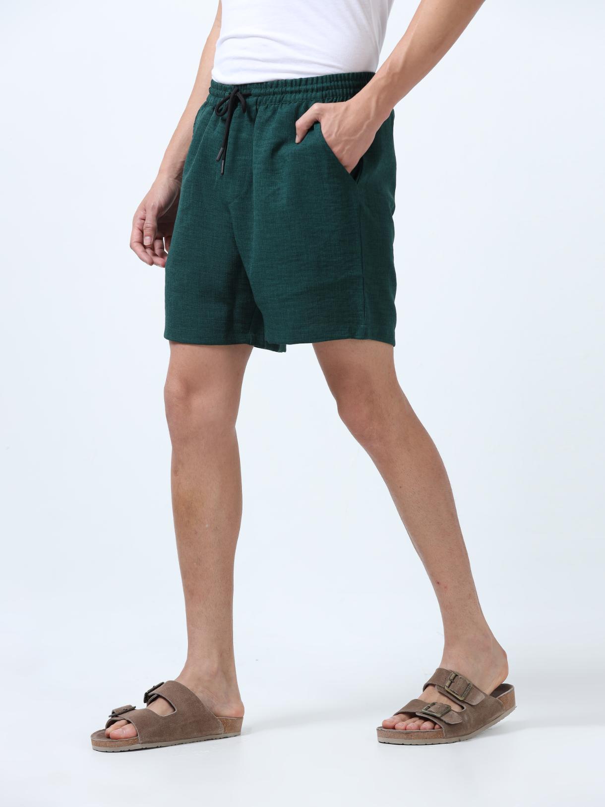 Green Brown Textured Short