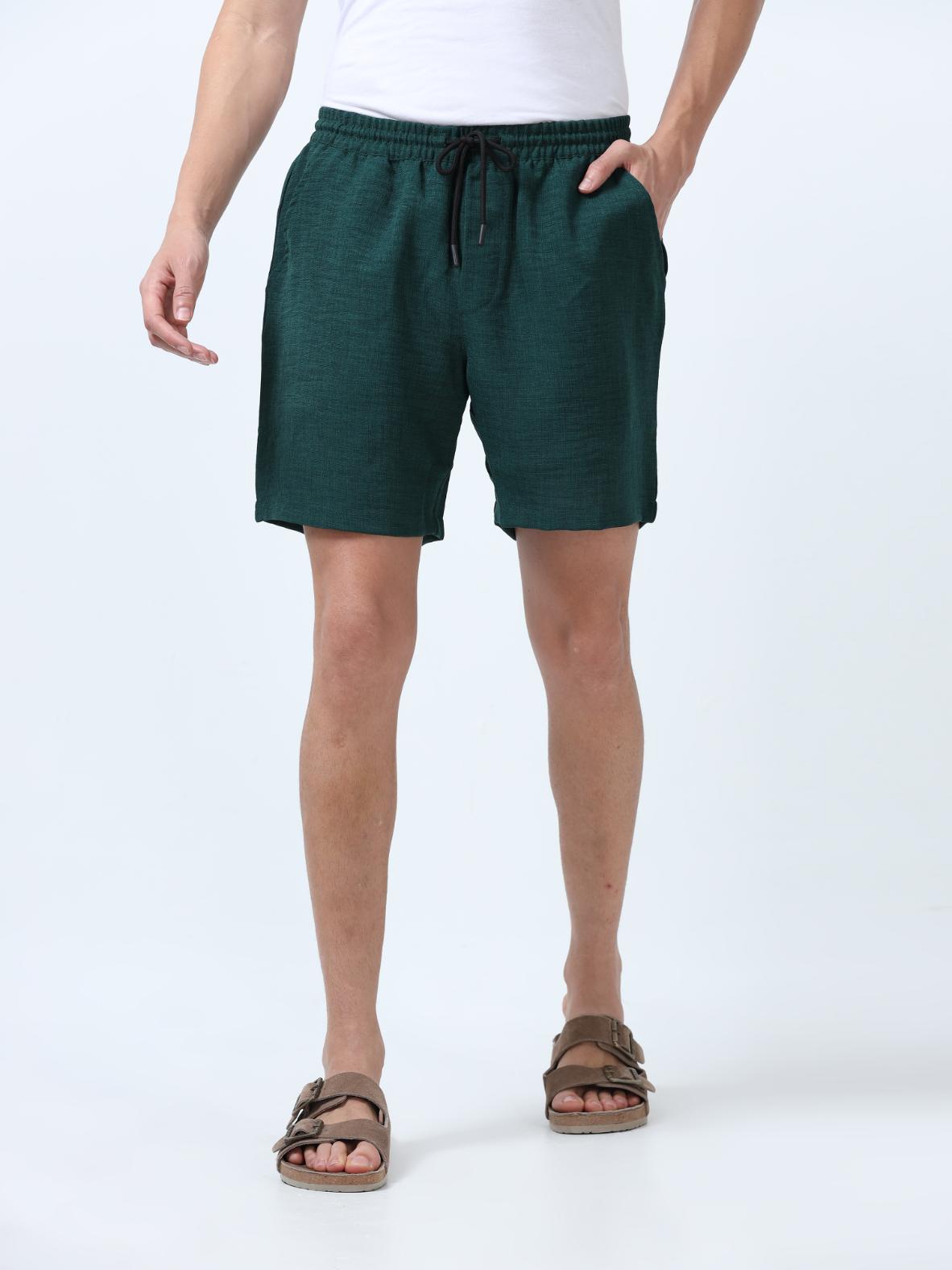 Green Brown Textured Short