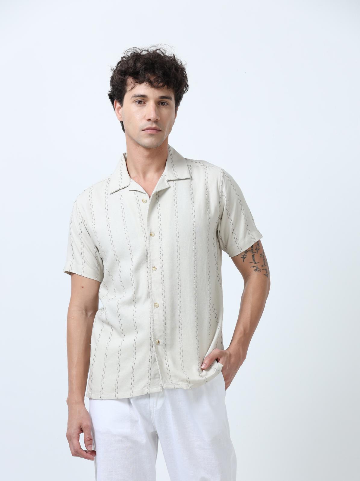 Off White Stitch Detailed Shirt