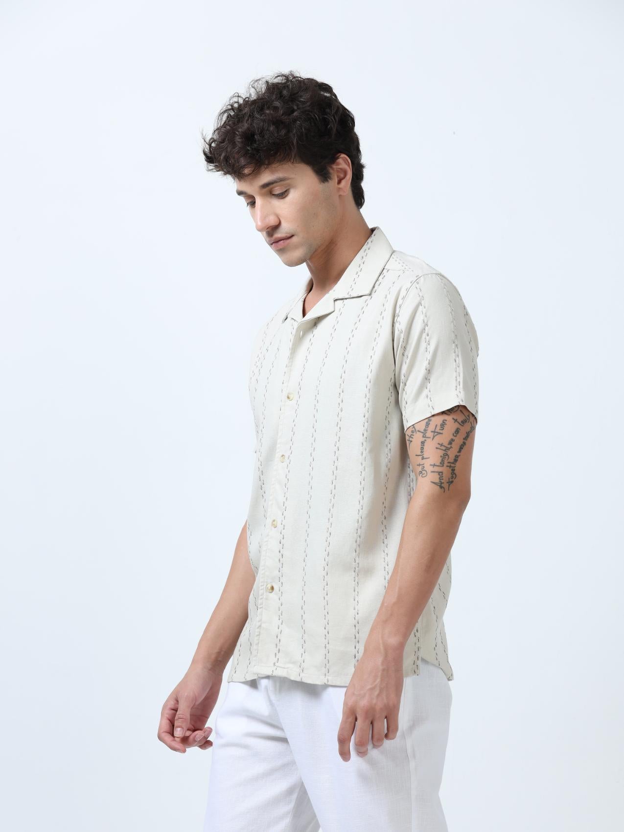 Off White Stitch Detailed Shirt