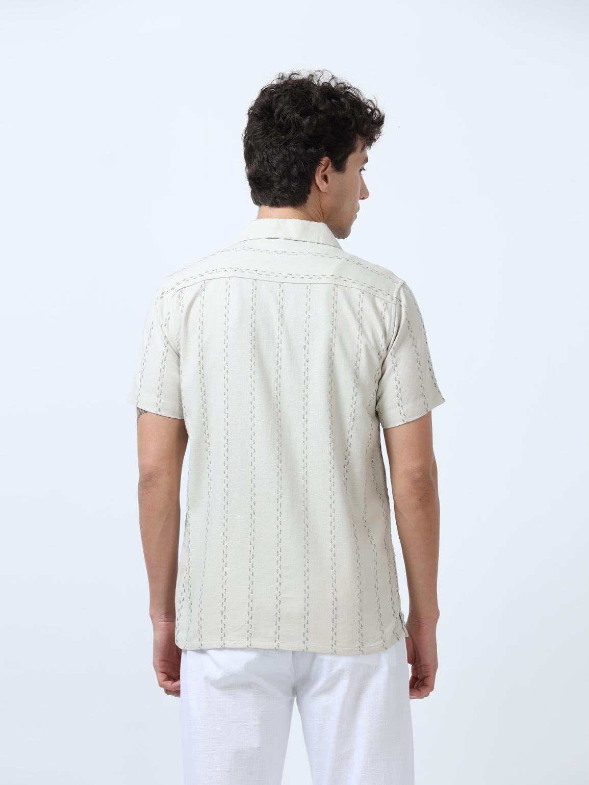 Off White Stitch Detailed Shirt